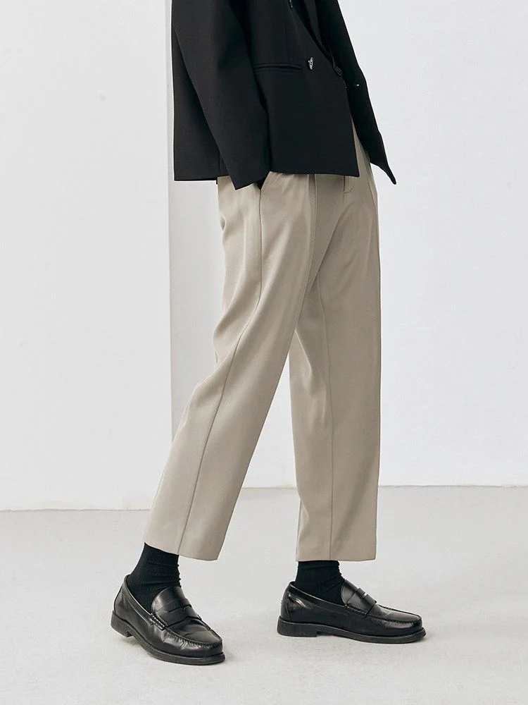 Pleated Cropped Trousers - Image 2