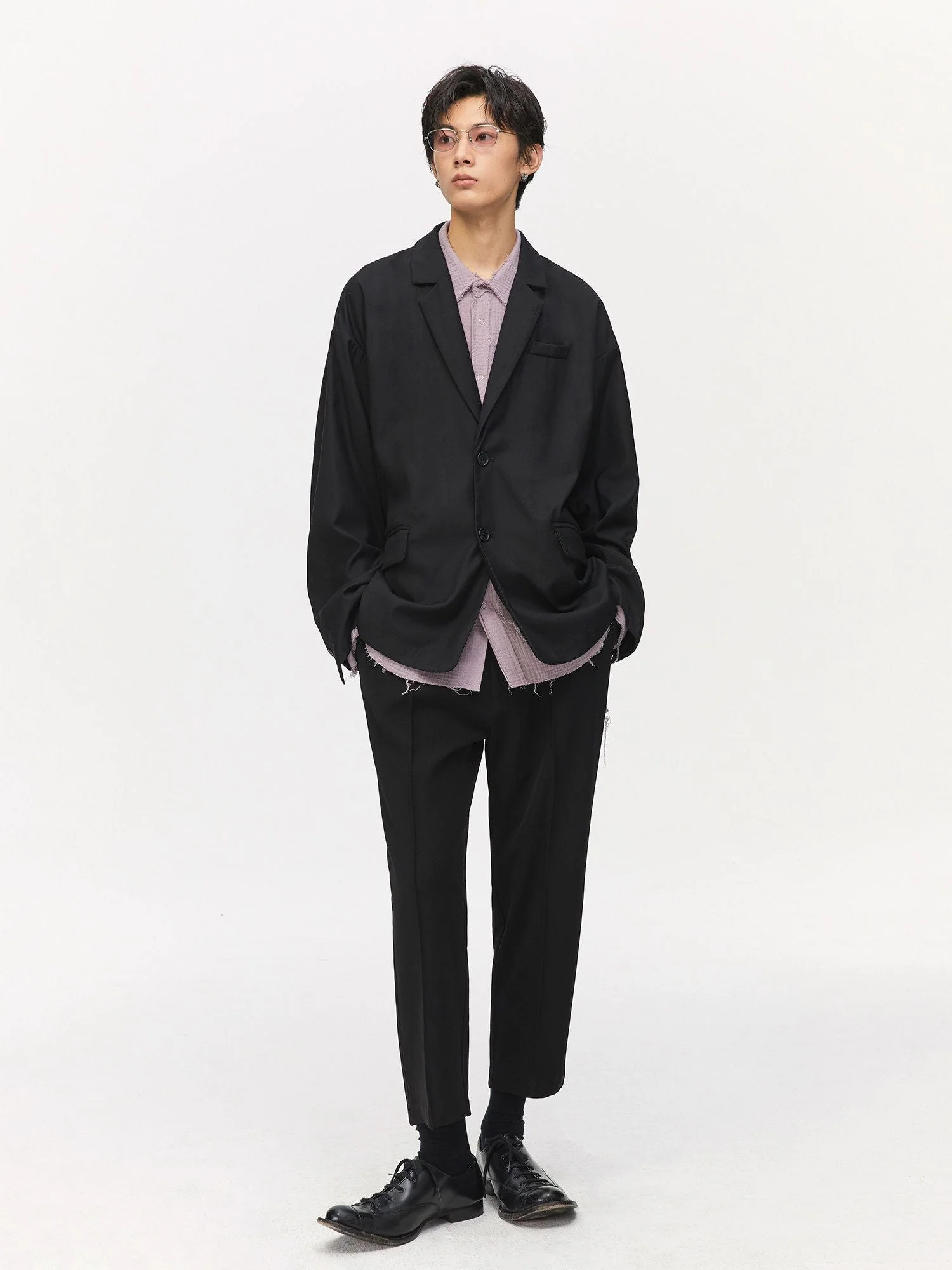 Pleated Cropped Trousers - Image 3