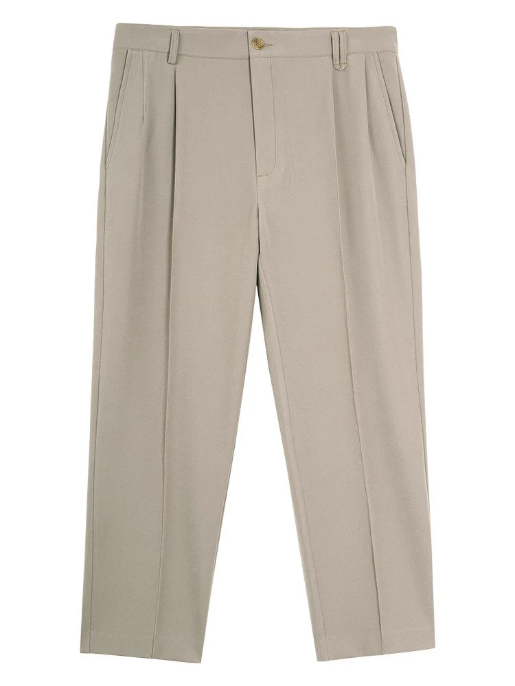 Pleated Cropped Trousers - Image 6