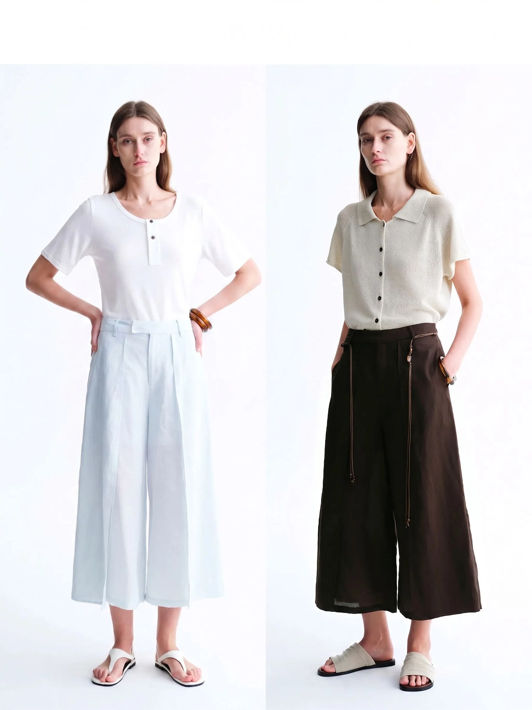 Pleated Culotte Pants