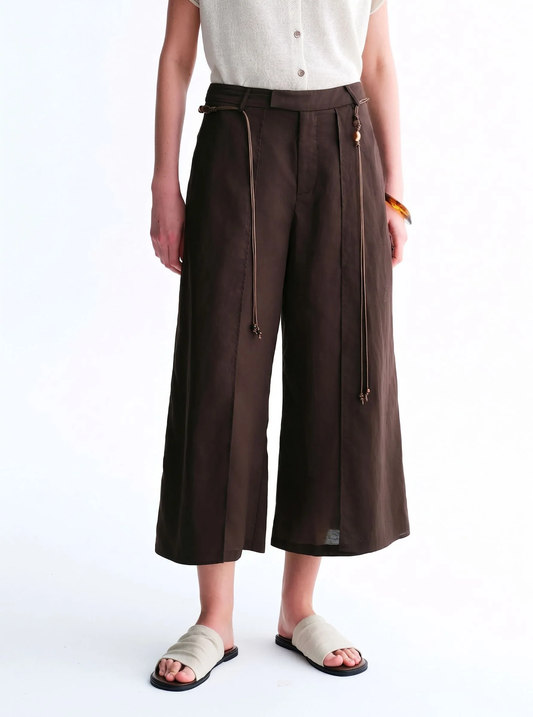 Pleated Culotte Pants - Image 6