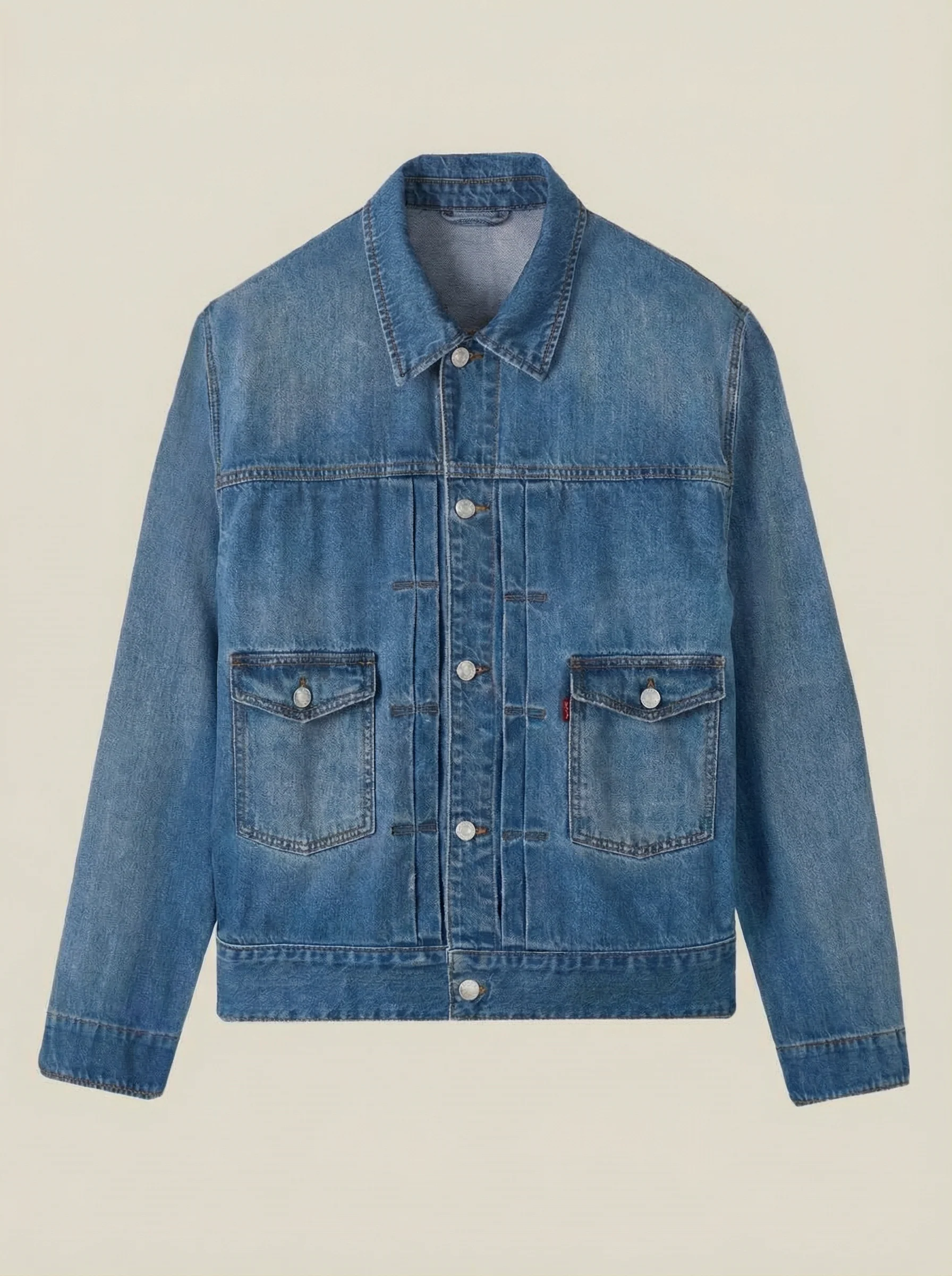 Pleated Denim Jacket - Image 6