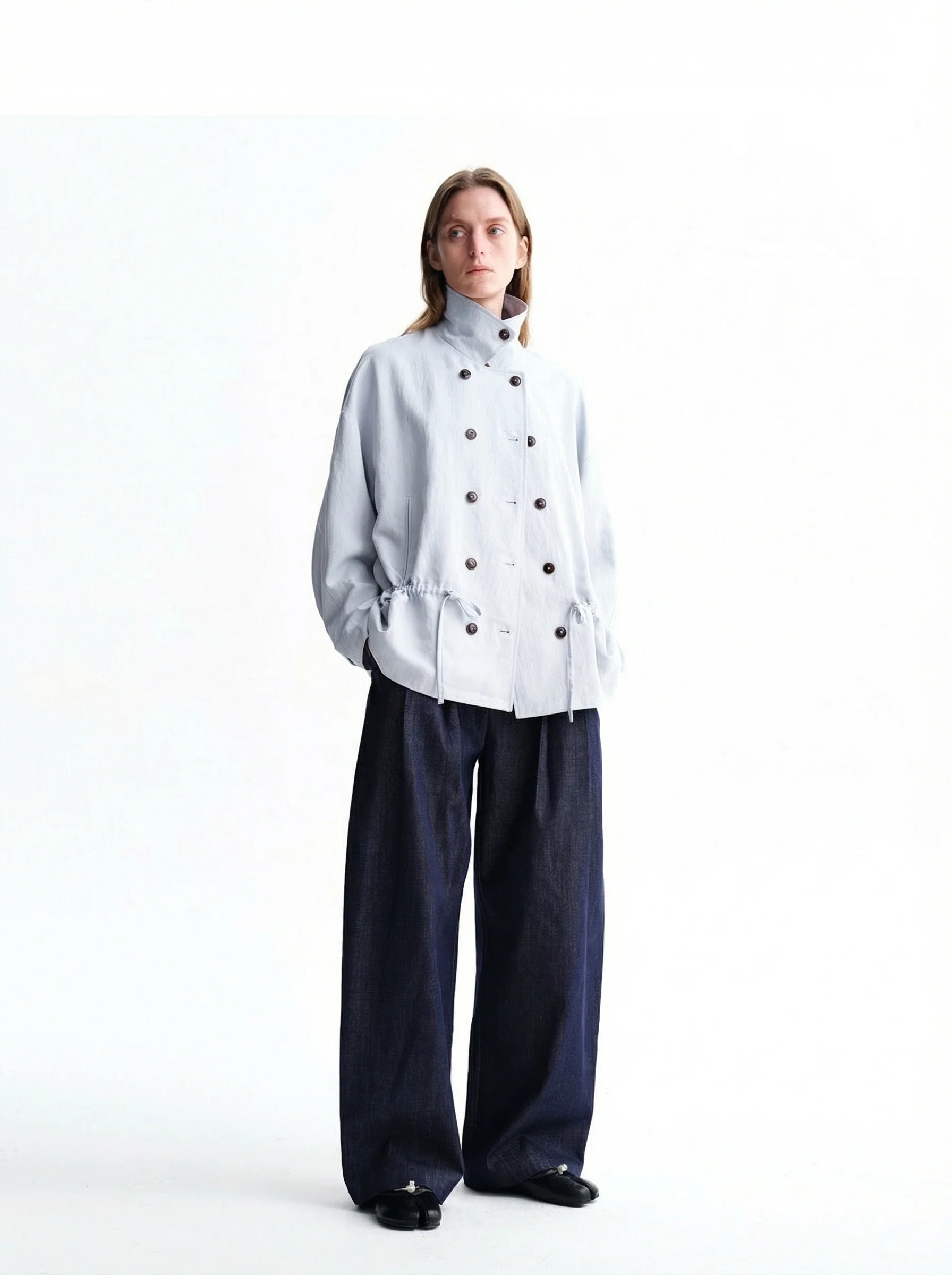 Pleated Denim Trousers - Image 4