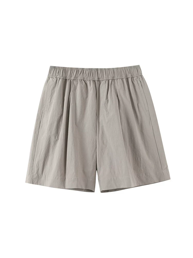 Pleated Drawstring Shorts