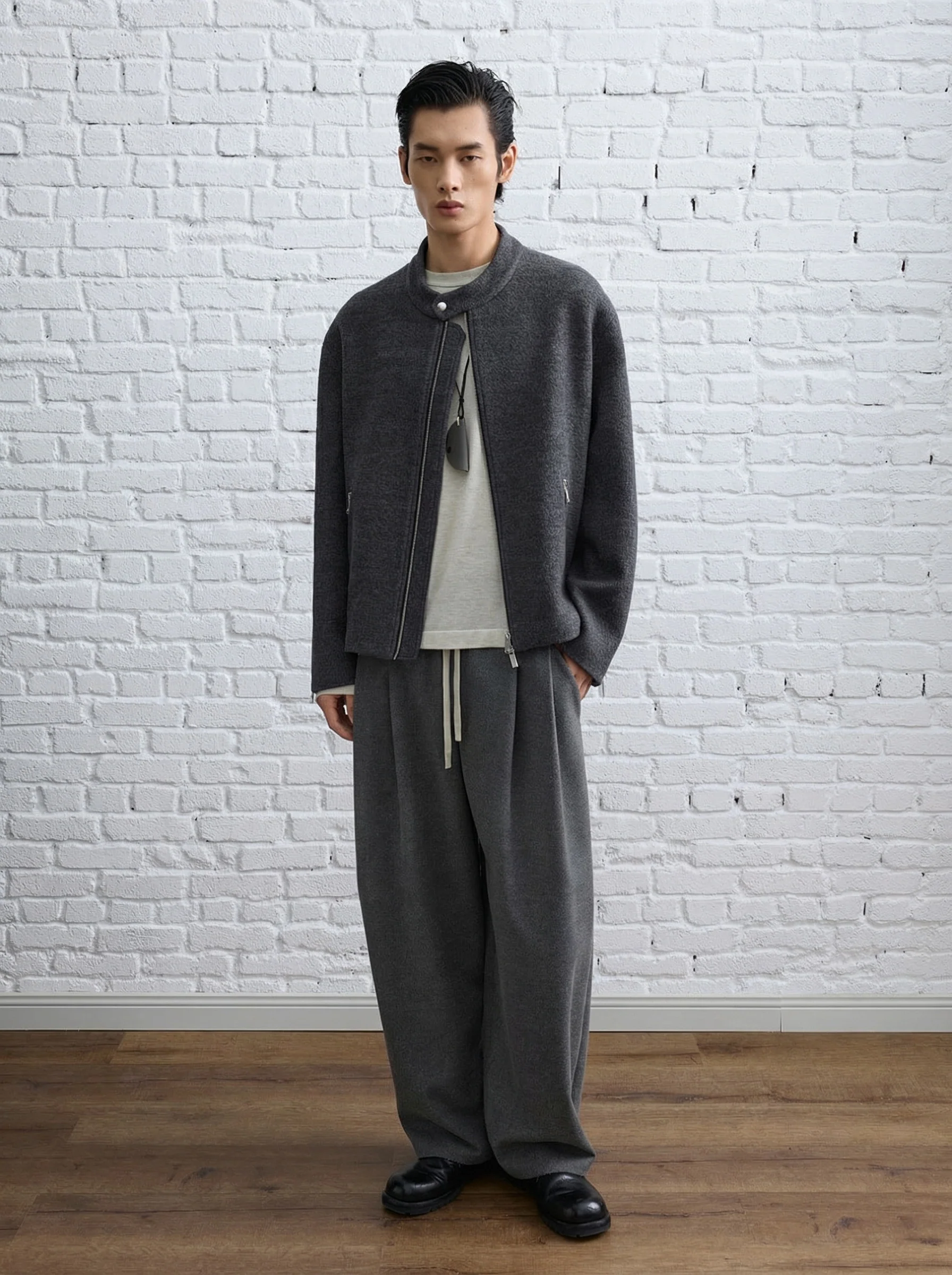 Pleated Drawstring Tapered Pants - Image 2