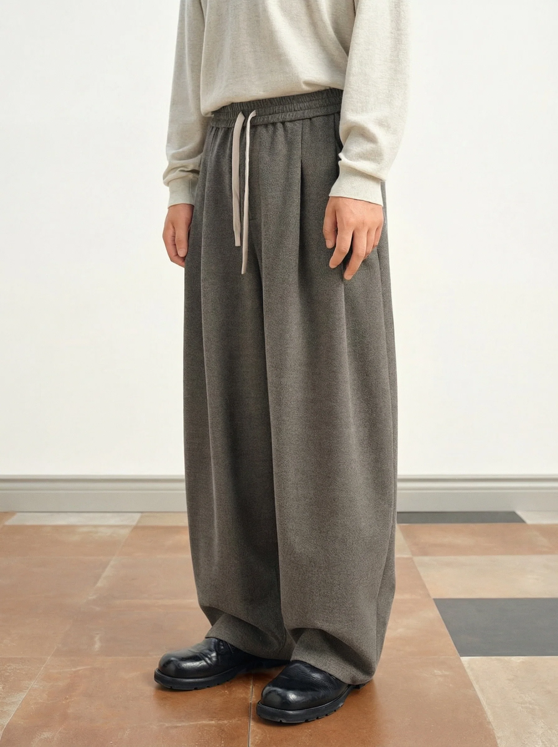 Pleated Drawstring Tapered Pants - Image 3