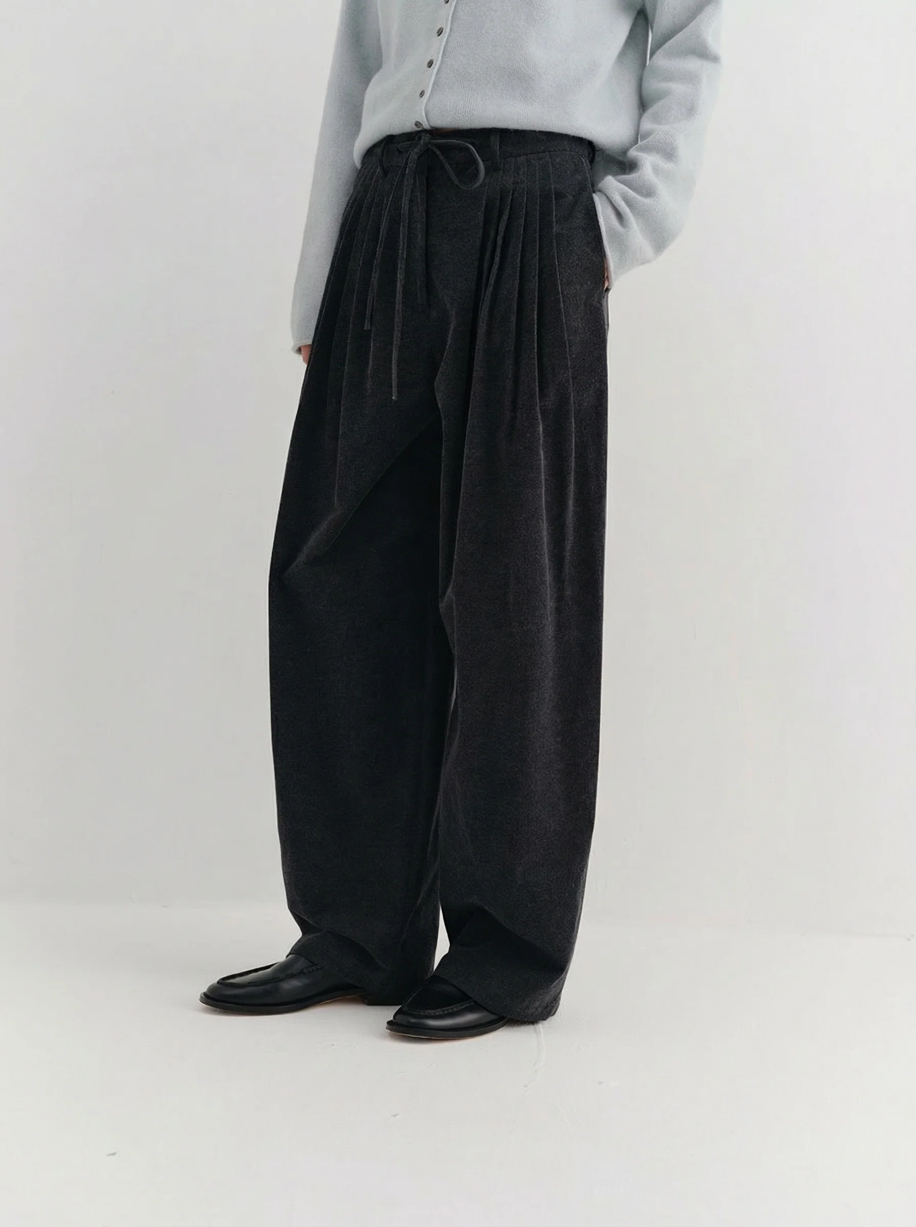 Pleated Drawstring Trousers - Image 2