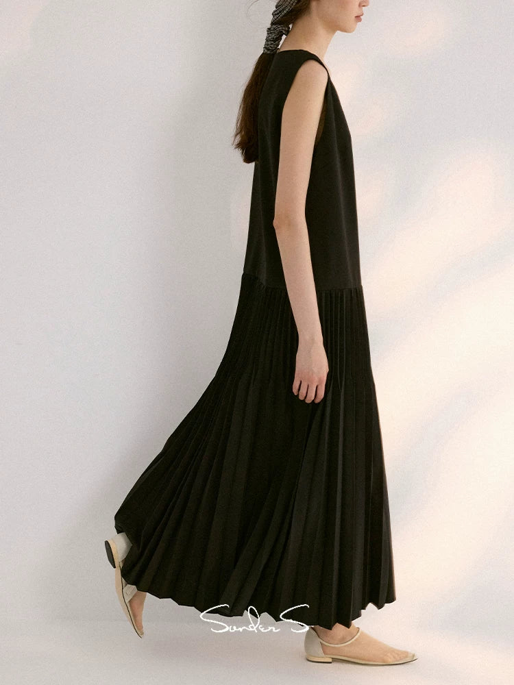 Pleated Drop-Waist Maxi Dress - Image 6