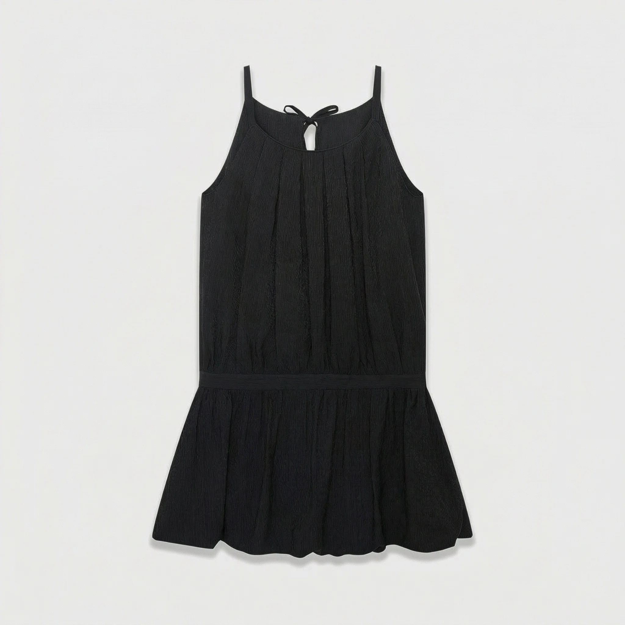 Pleated Drop-Waist Tulip-Hem Mini Dress - Image 6