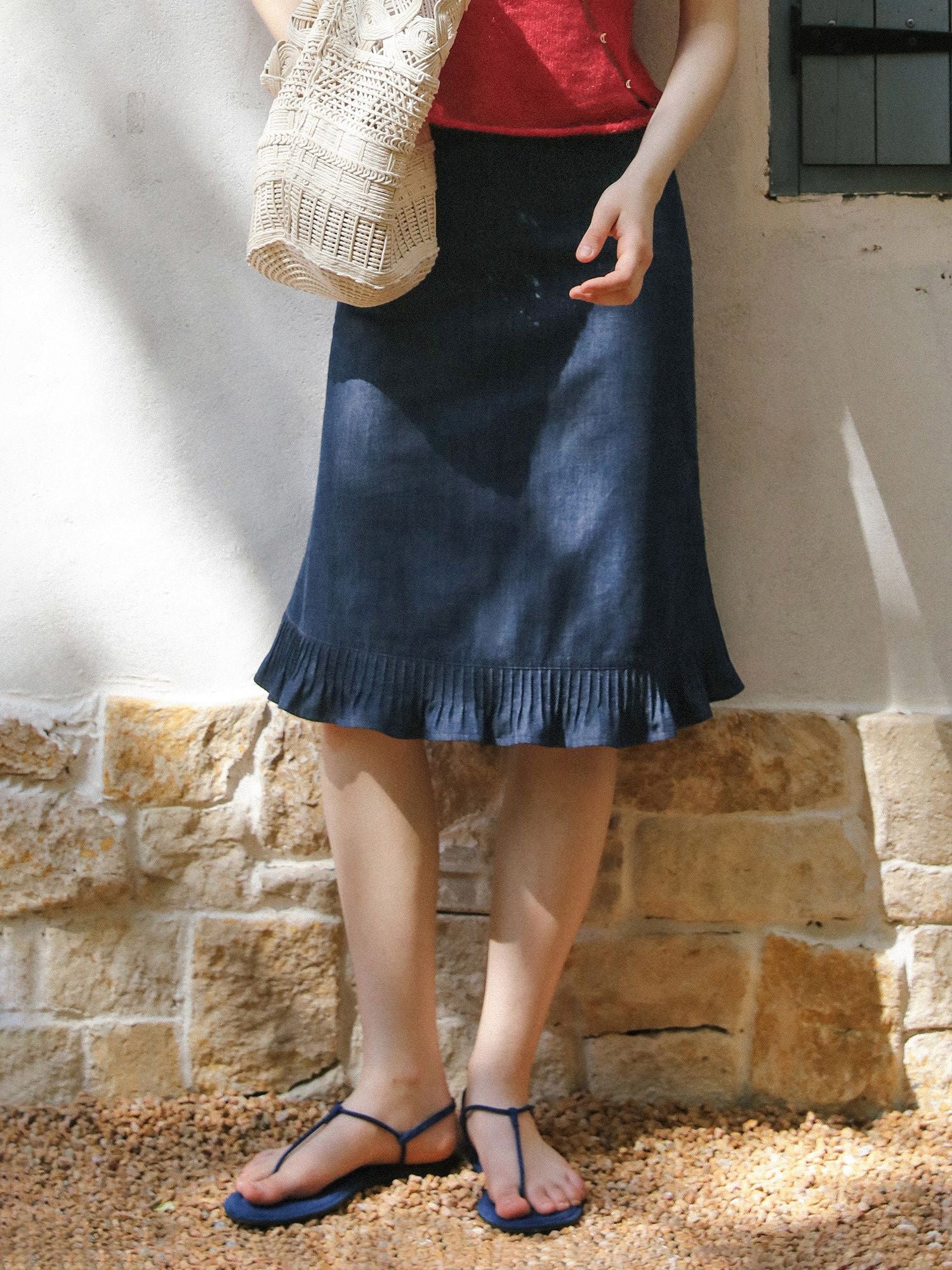 Pleated Fishtail Skirt