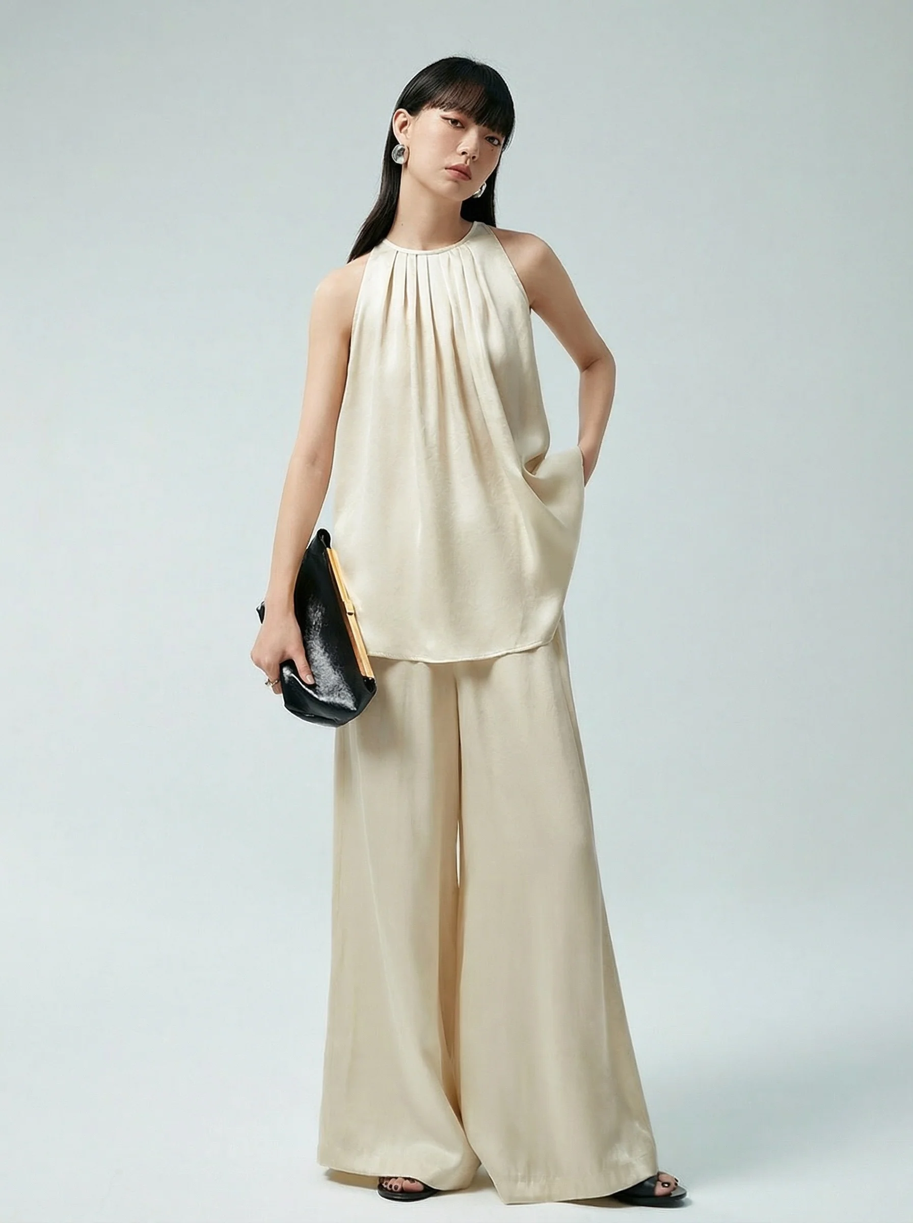 Pleated Halter Set