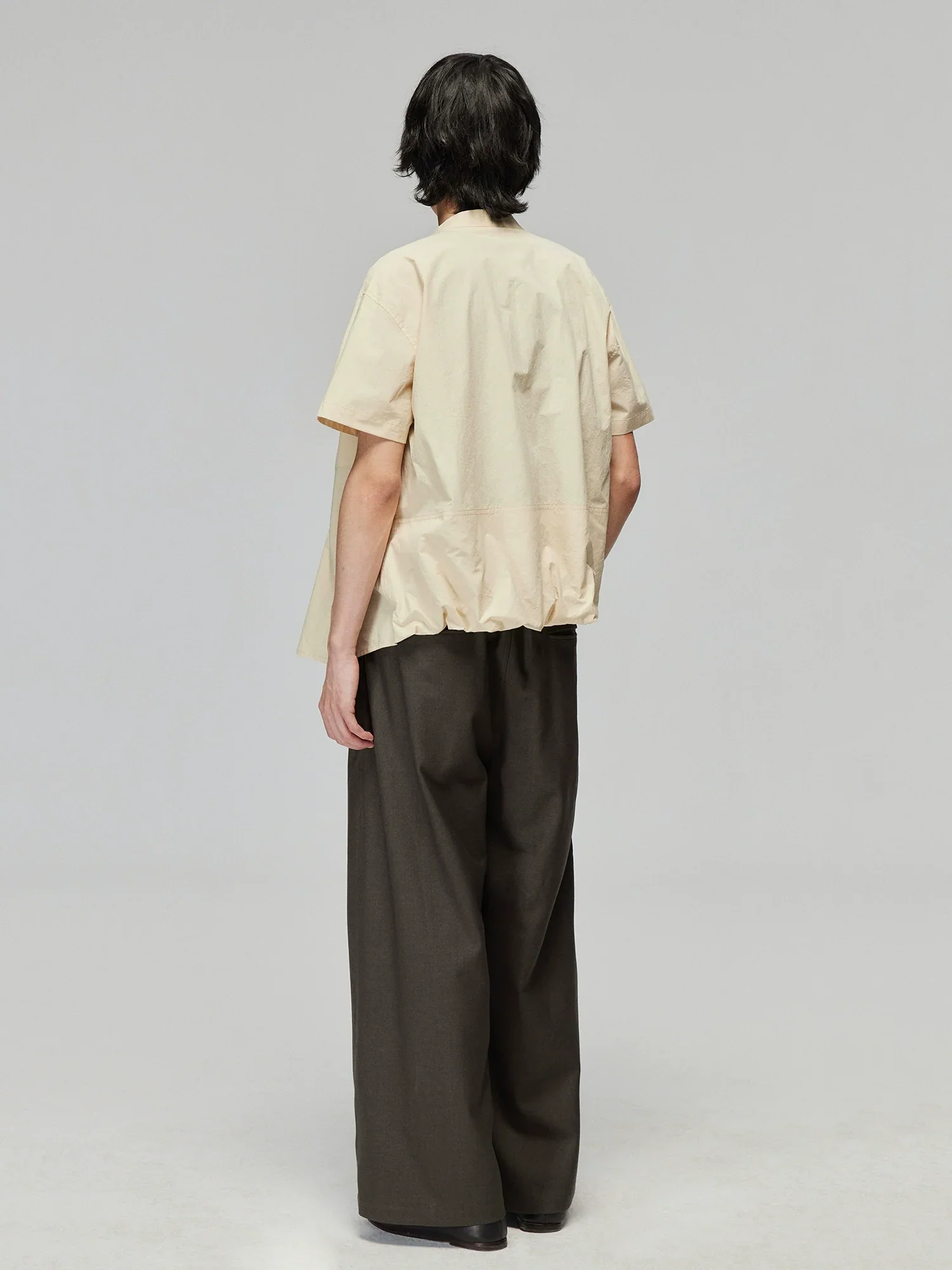 Pleated Hem Cotton Crop Shirt - Image 4