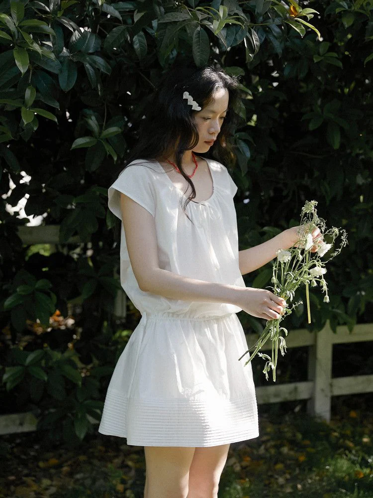Pleated Hem Mini Dress - Image 3