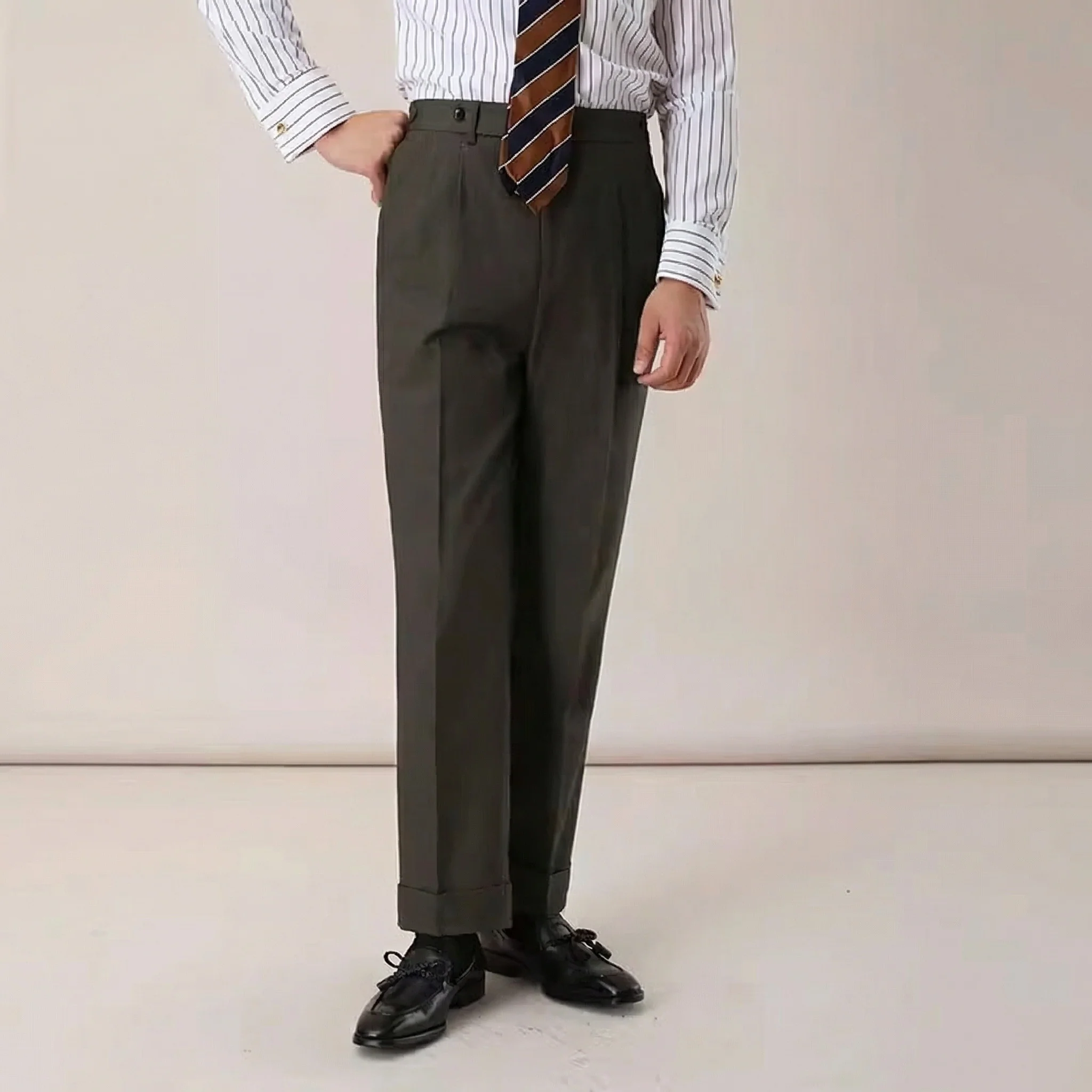 Pleated High-Waisted Trousers - Image 8