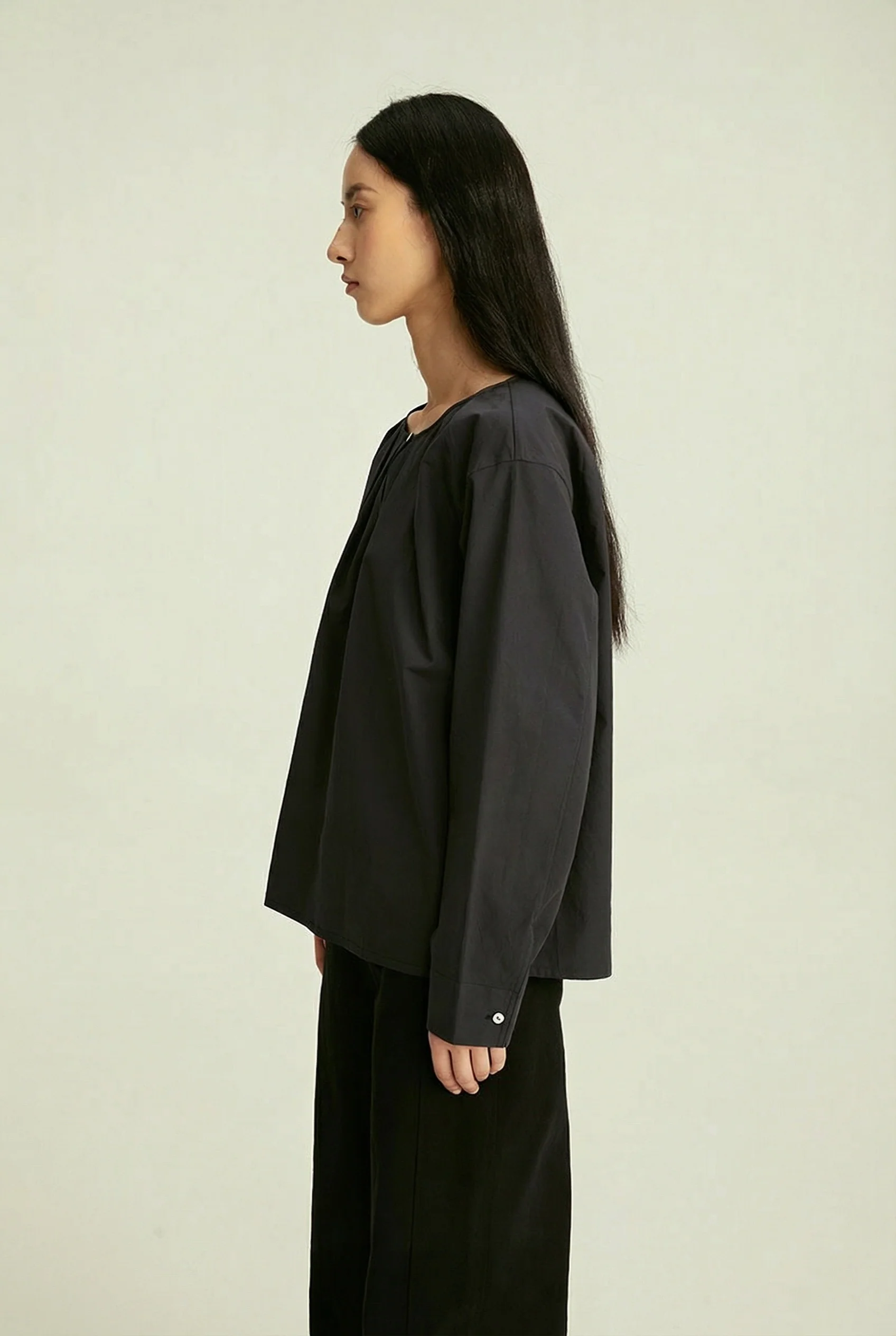 Pleated Keyhole Blouse - Image 3