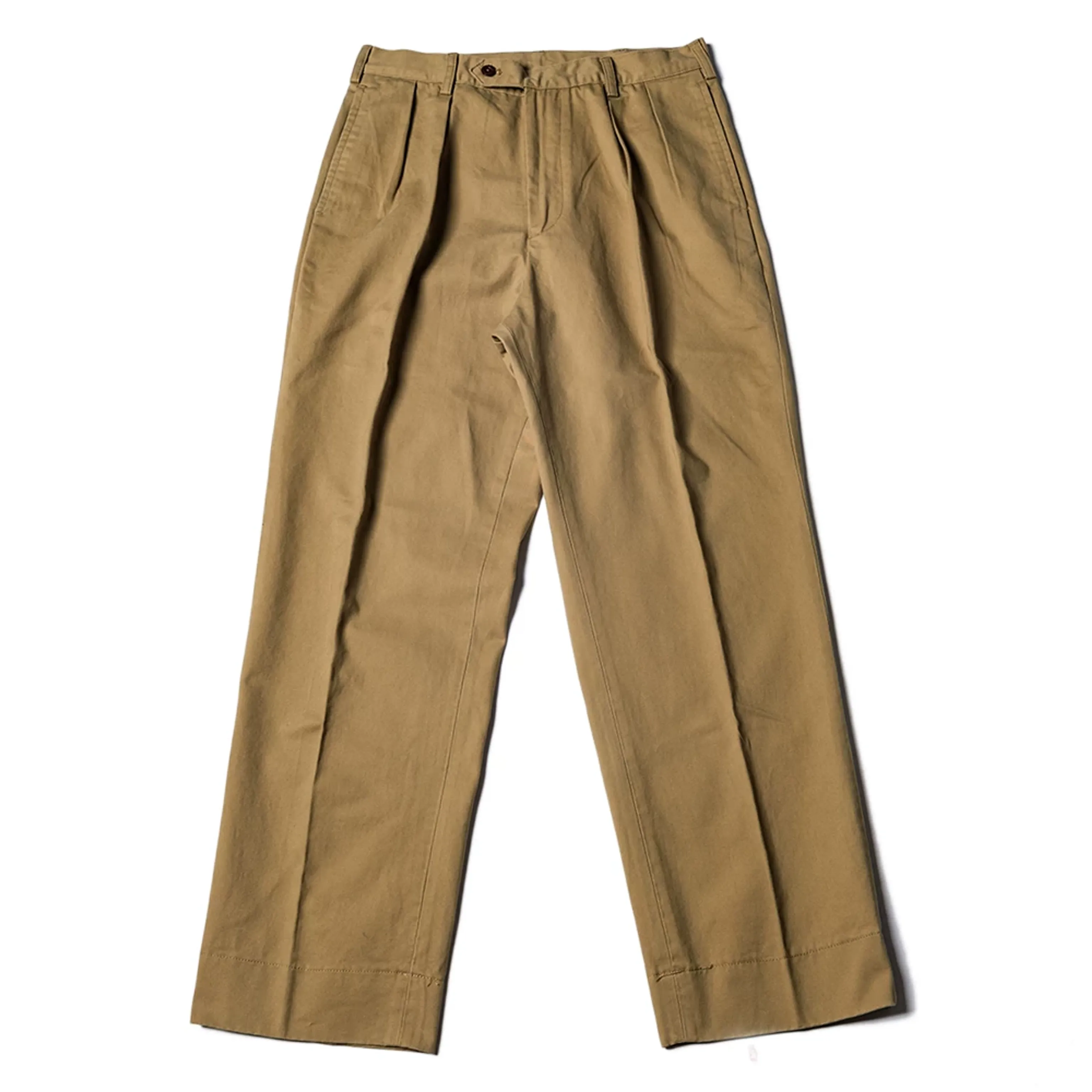 Pleated Khaki Chino Trousers - Image 5