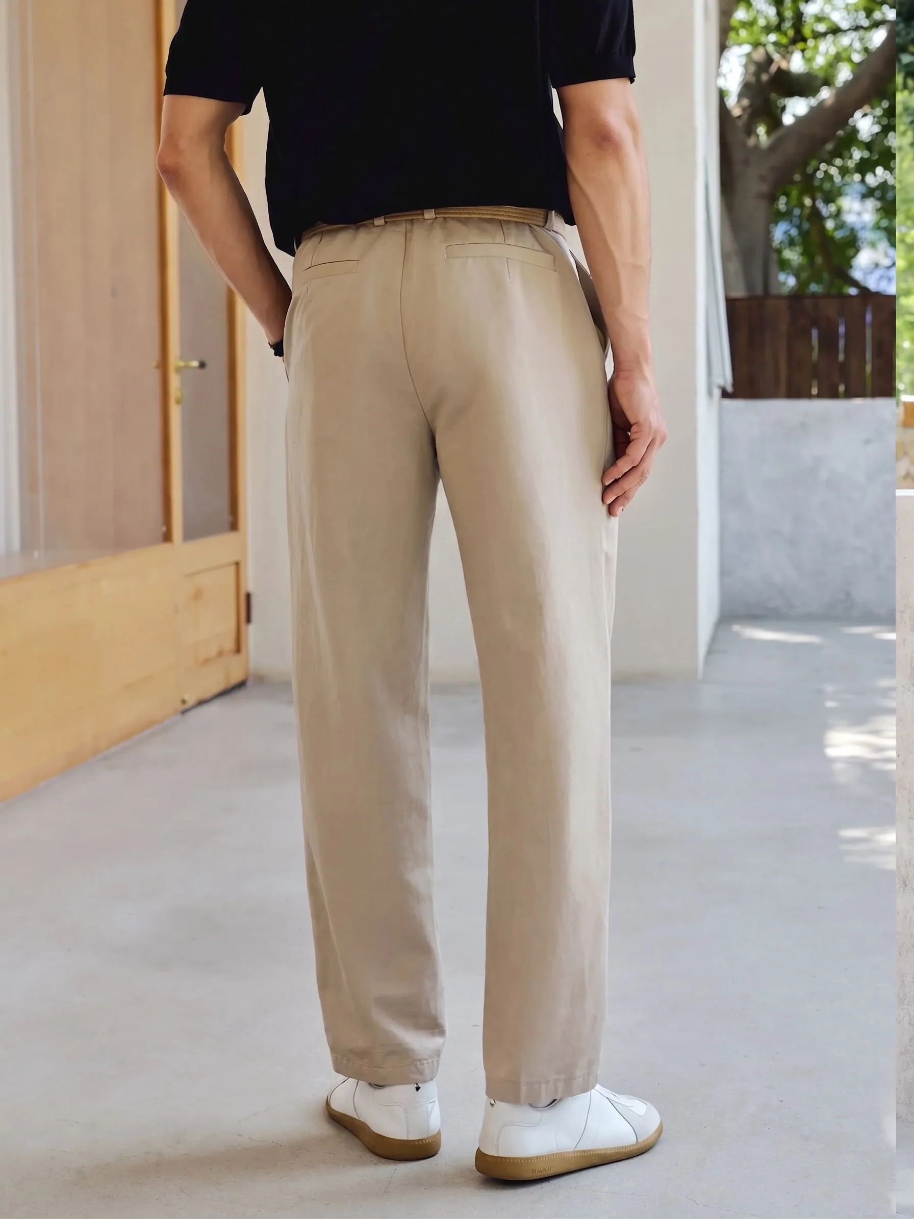 Pleated Khaki Trousers - Image 4