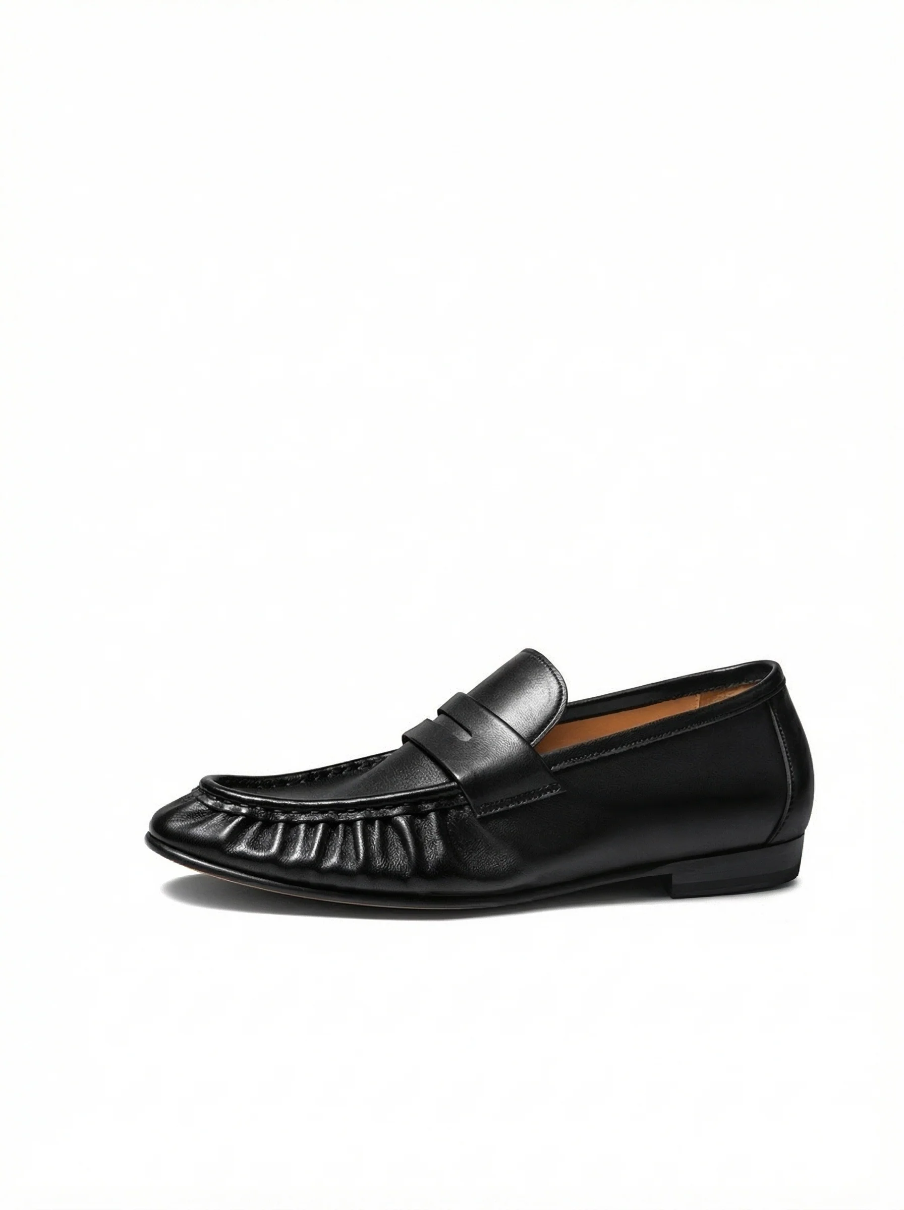 Pleated Lambskin Penny Loafer