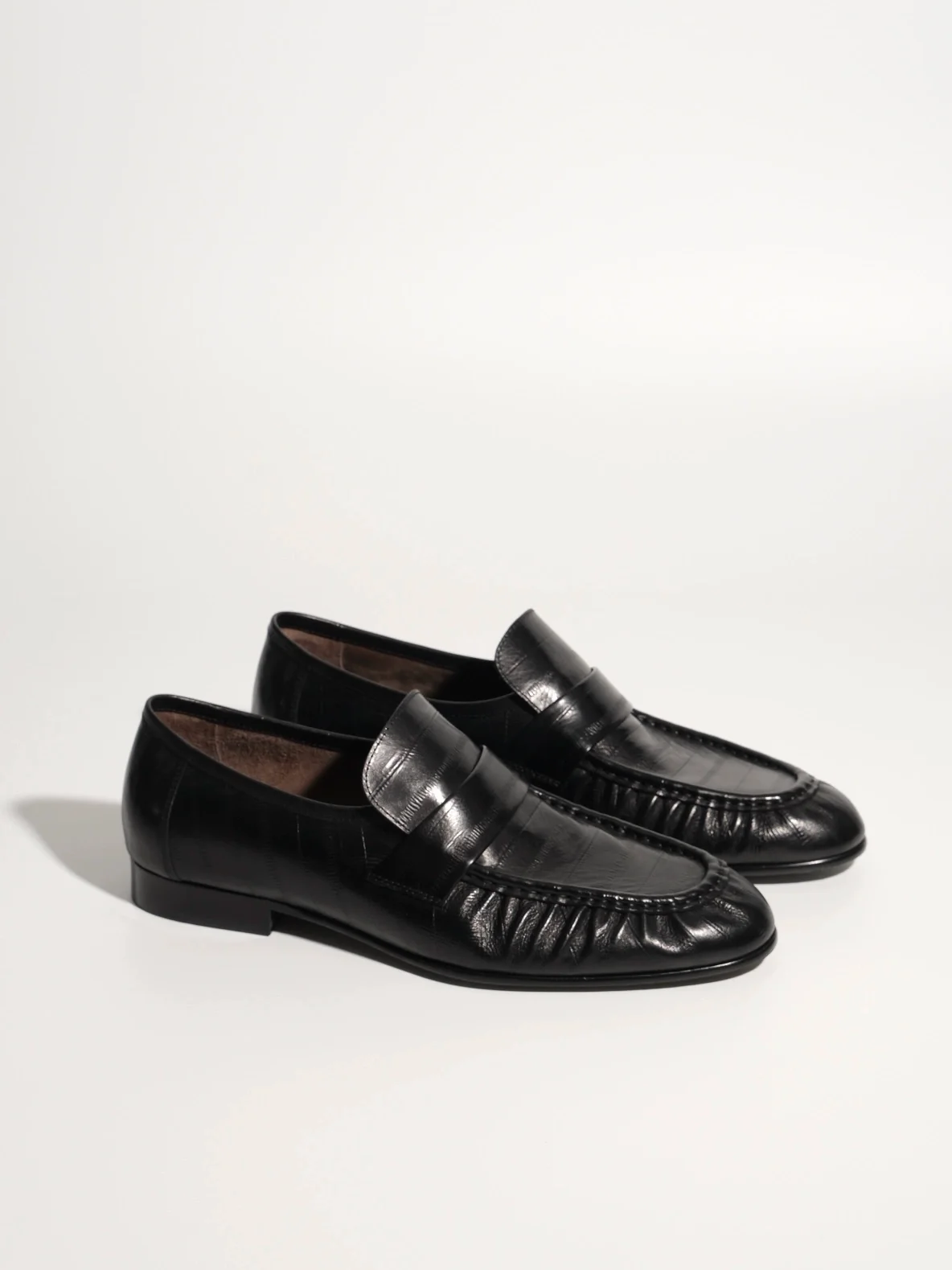 Pleated Leather Penny Loafers - Image 2