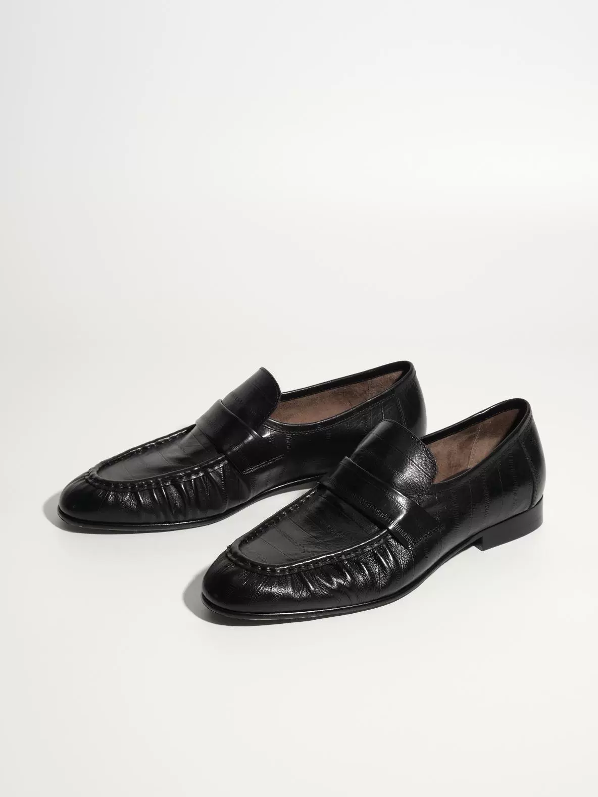Pleated Leather Penny Loafers - Image 3