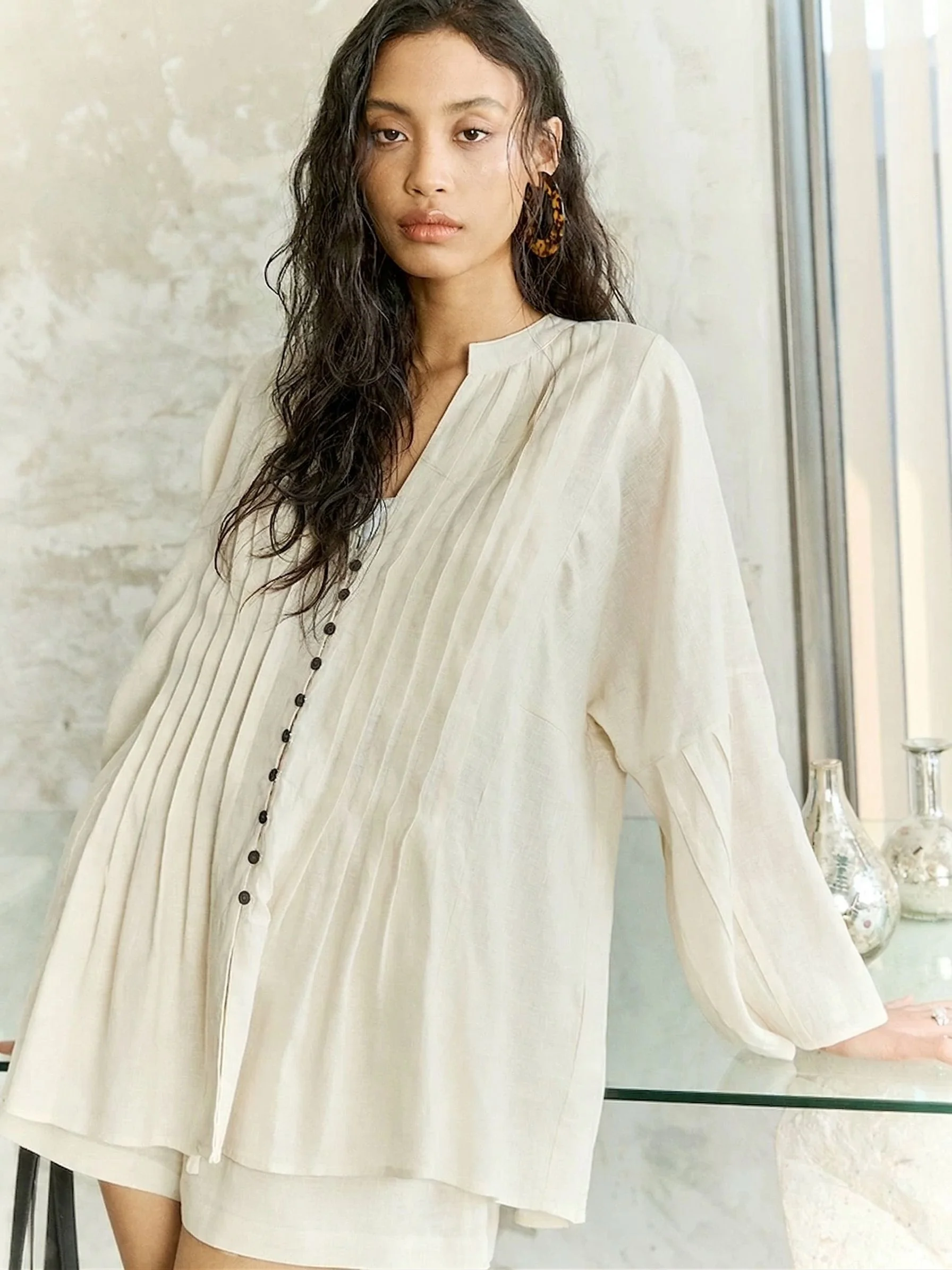 Pleated Linen Set