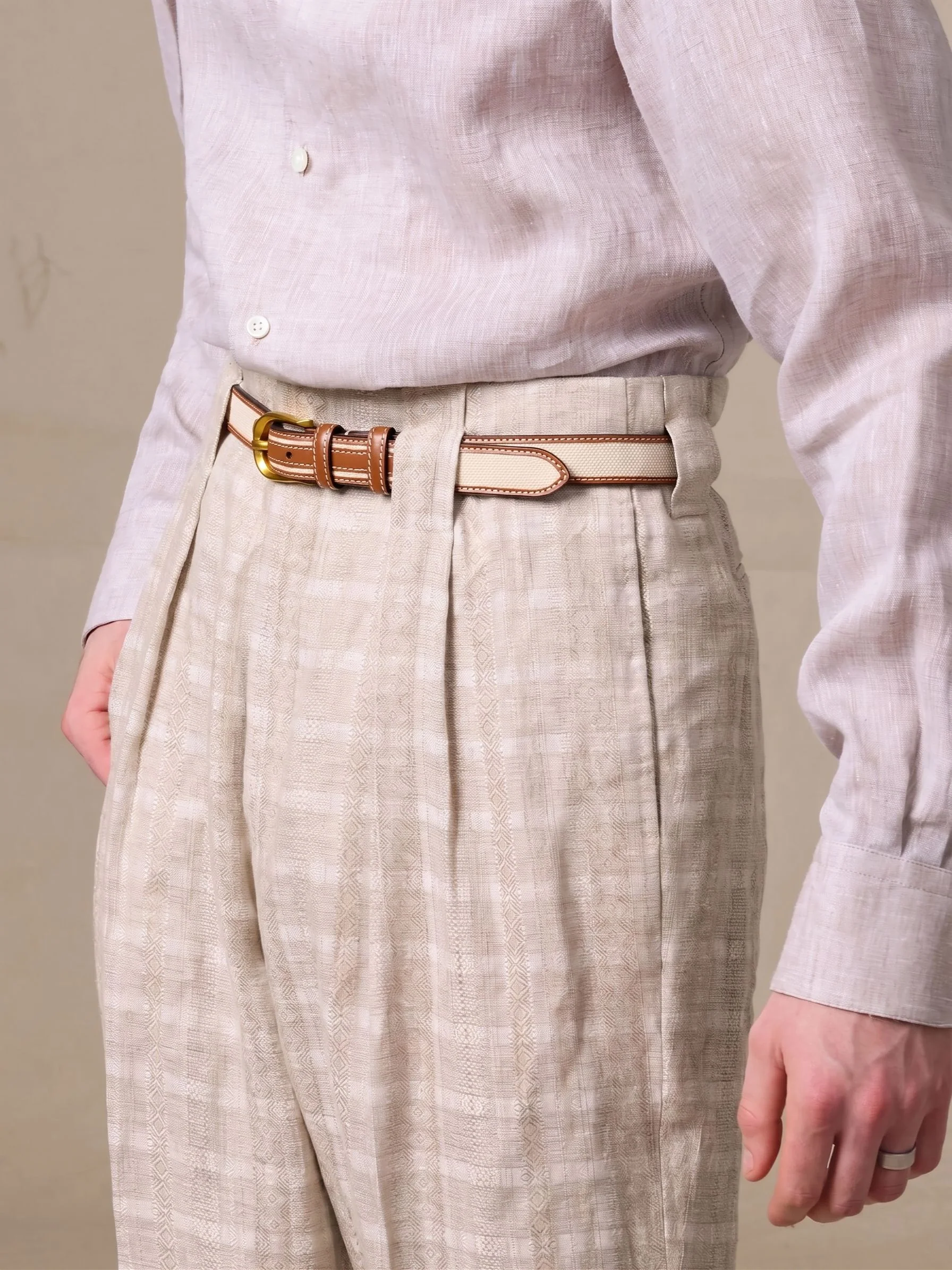 Pleated Linen Trousers - Image 5