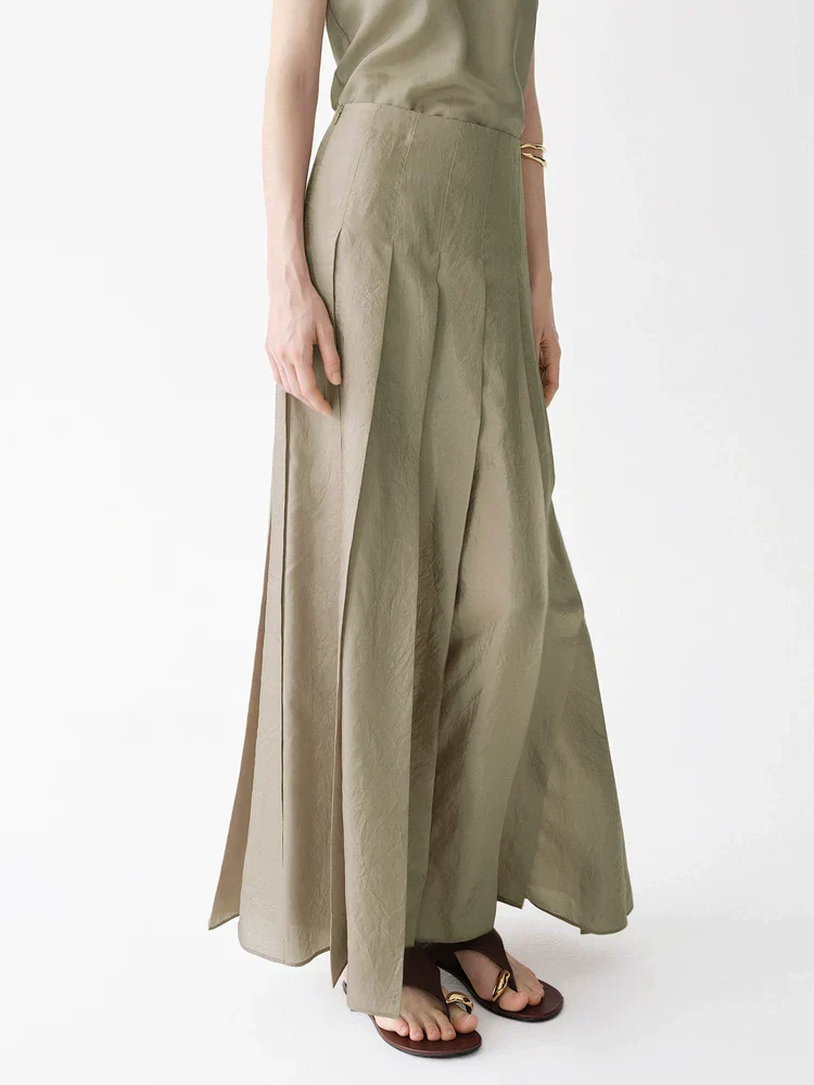 Pleated Maxi Skirt