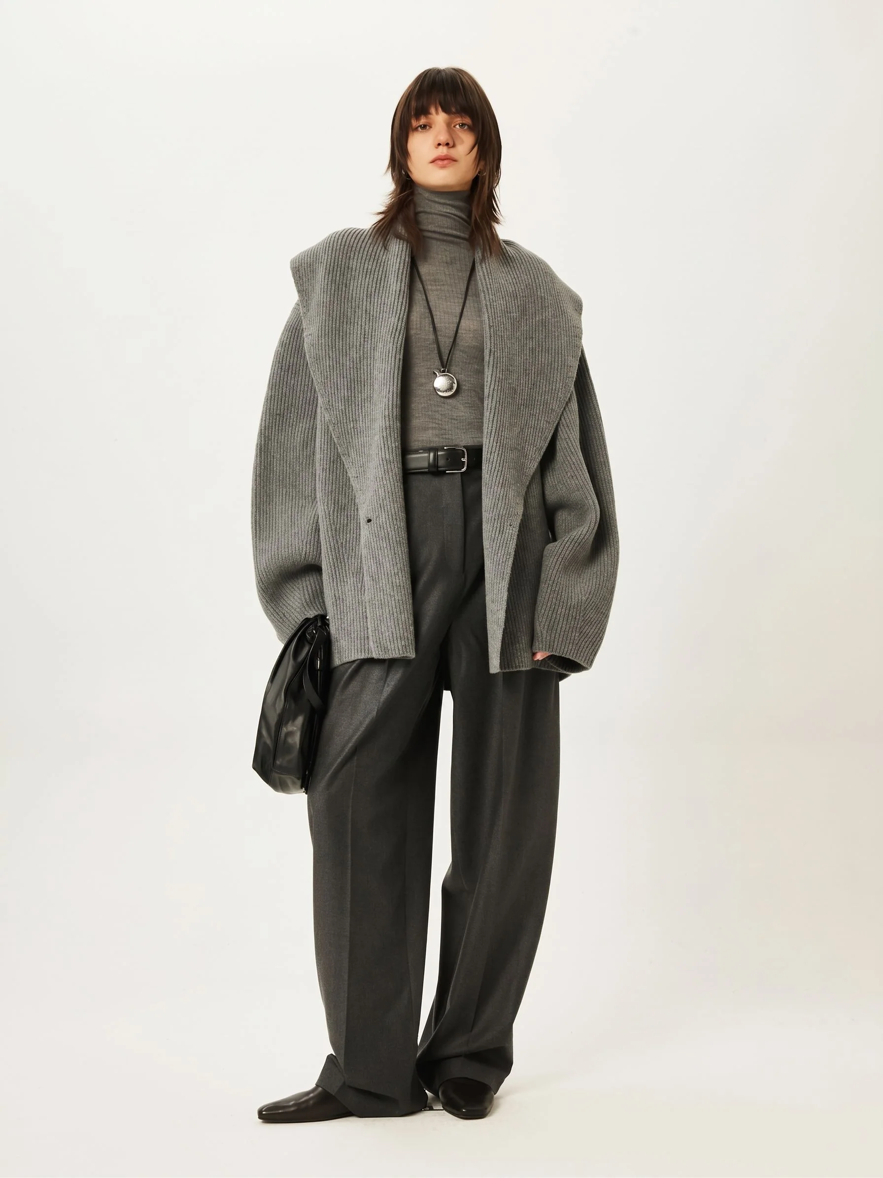Pleated Merino Wide-Leg Trousers - Image 10