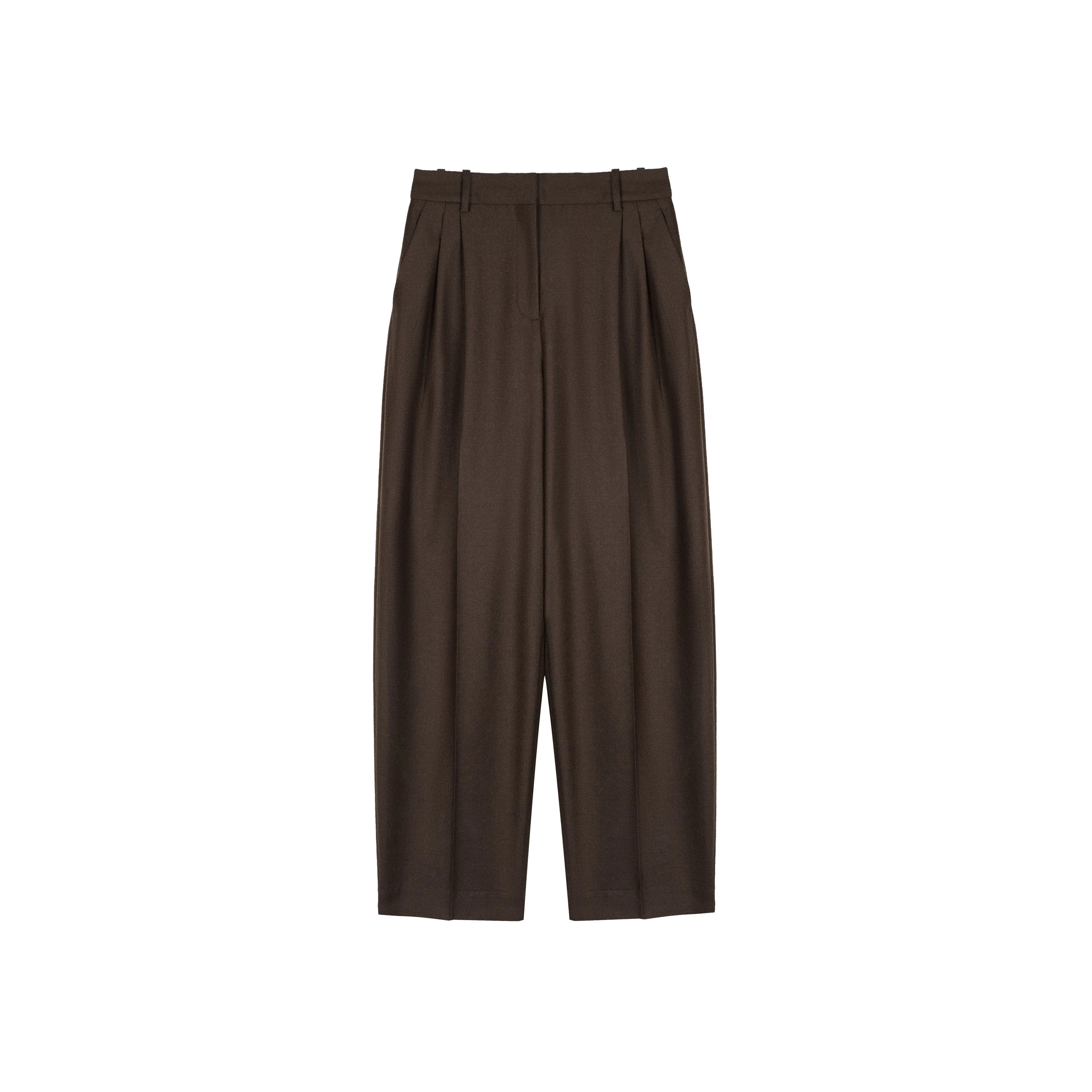Pleated Merino Wide-Leg Trousers - Image 5