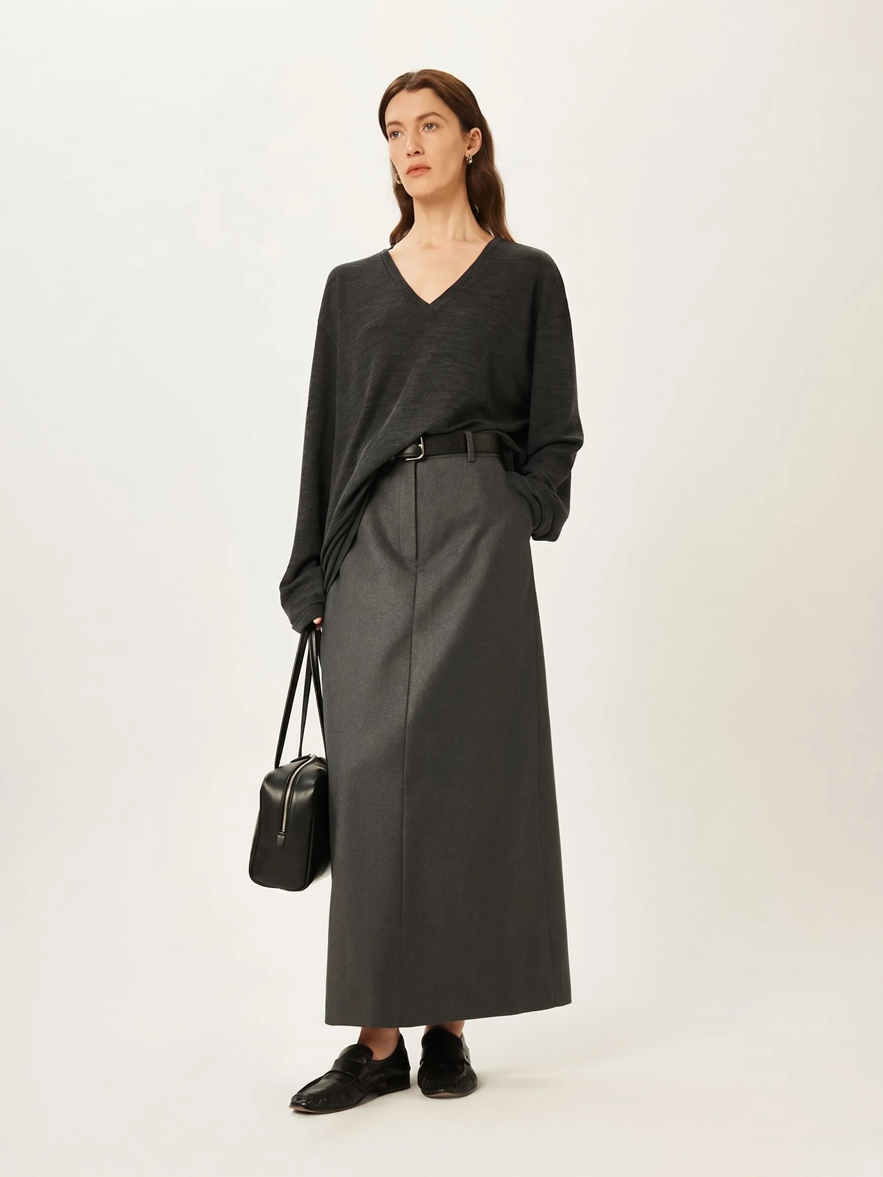 Pleated Merino Wide-Leg Trousers - Image 7