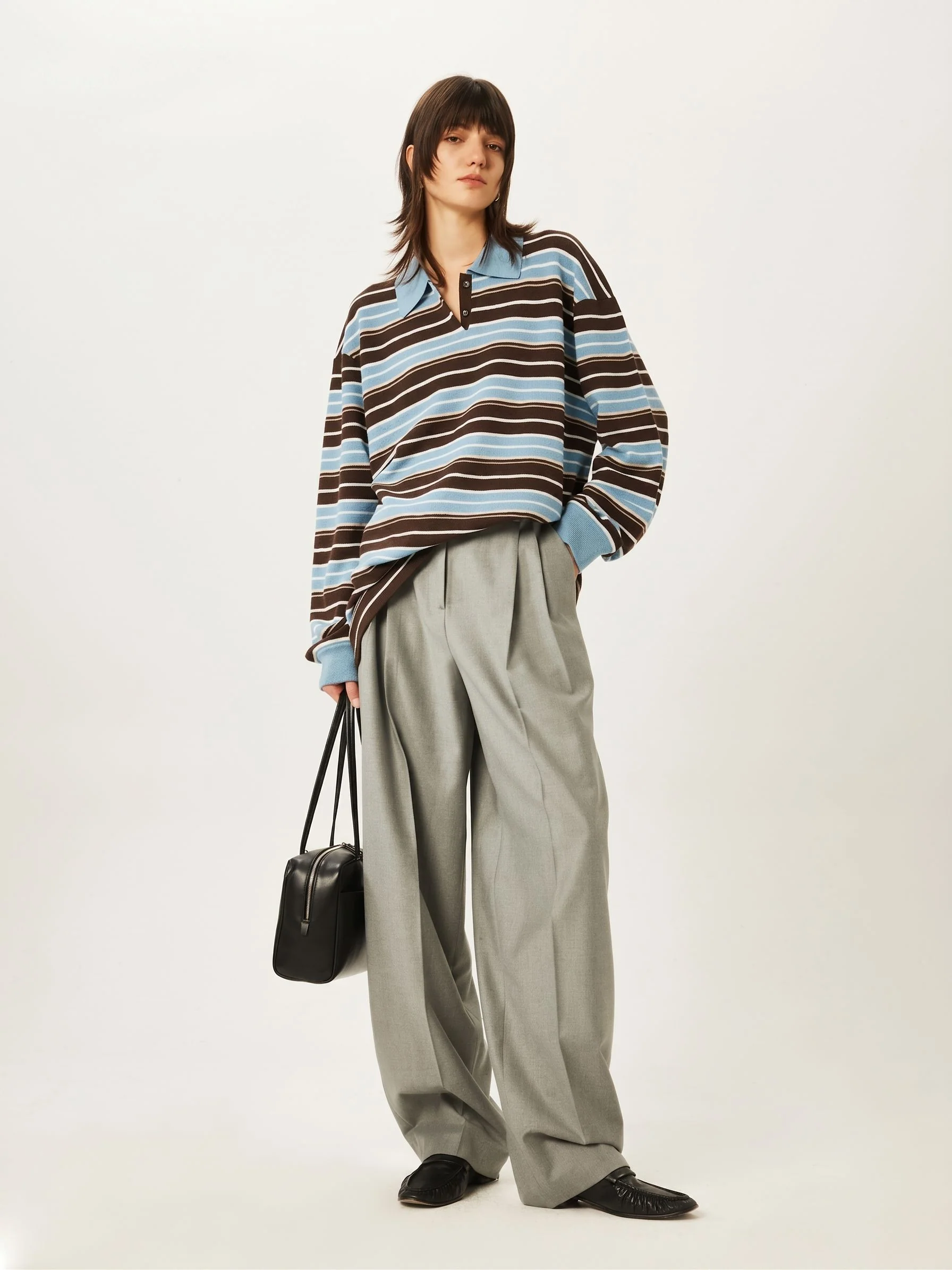 Pleated Merino Wide-Leg Trousers - Image 8