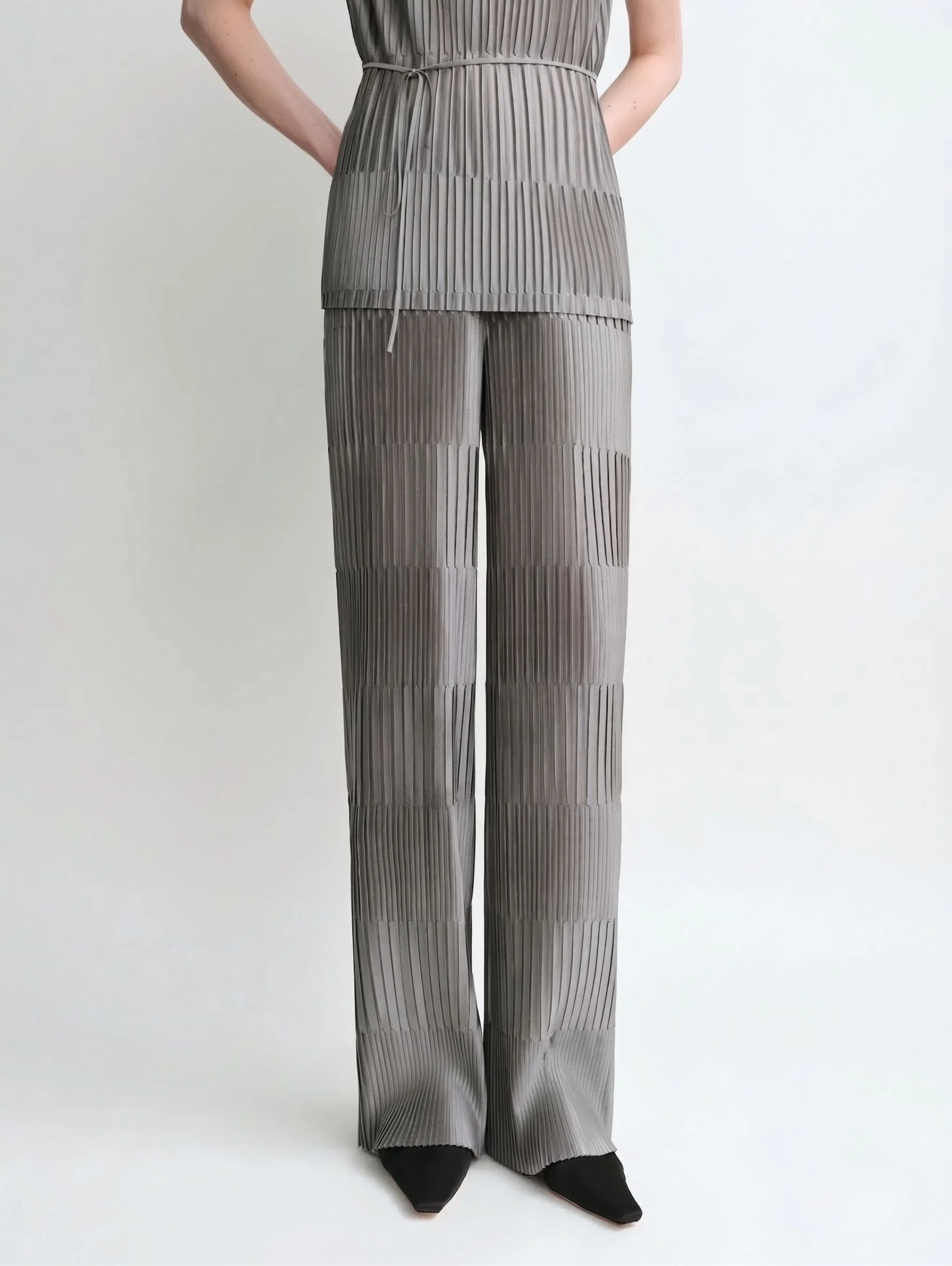 Pleated Panel Pants