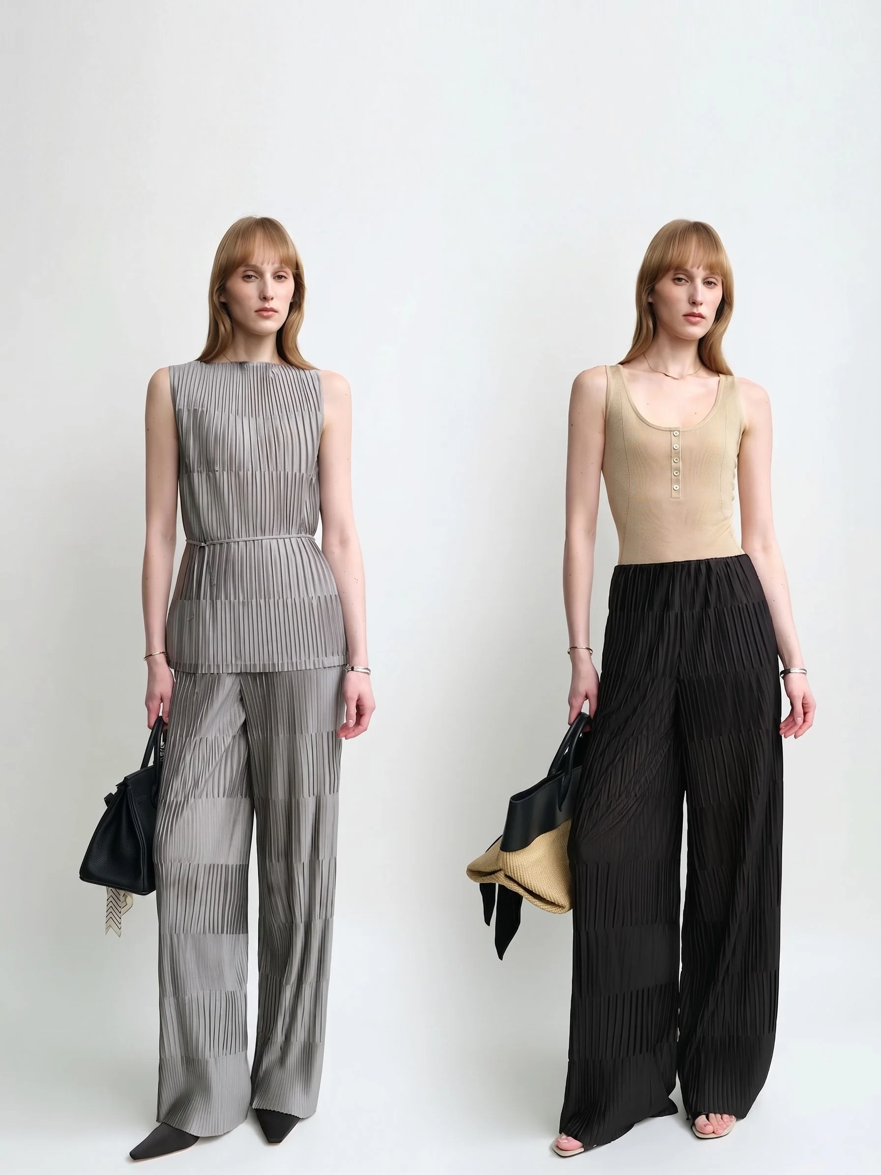 Pleated Panel Pants - Image 3
