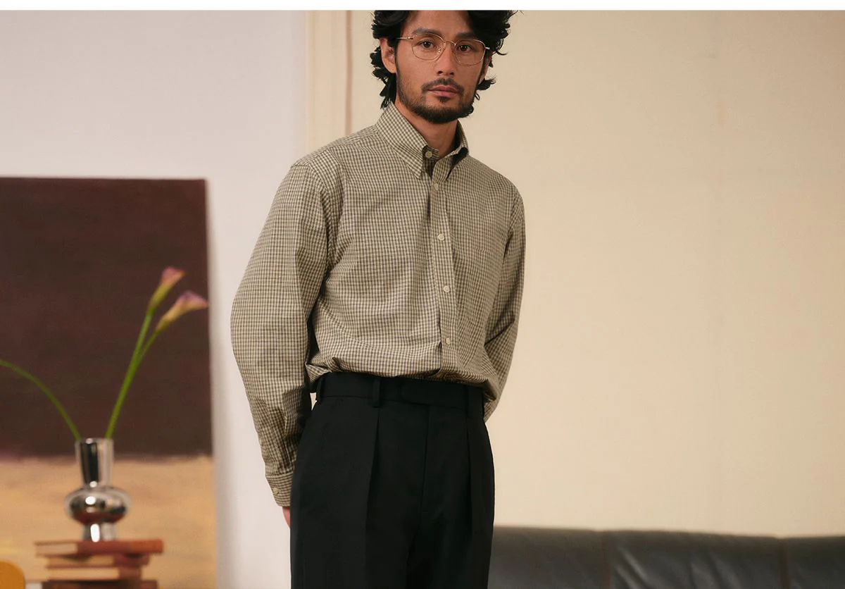 Pleated Straight Trousers