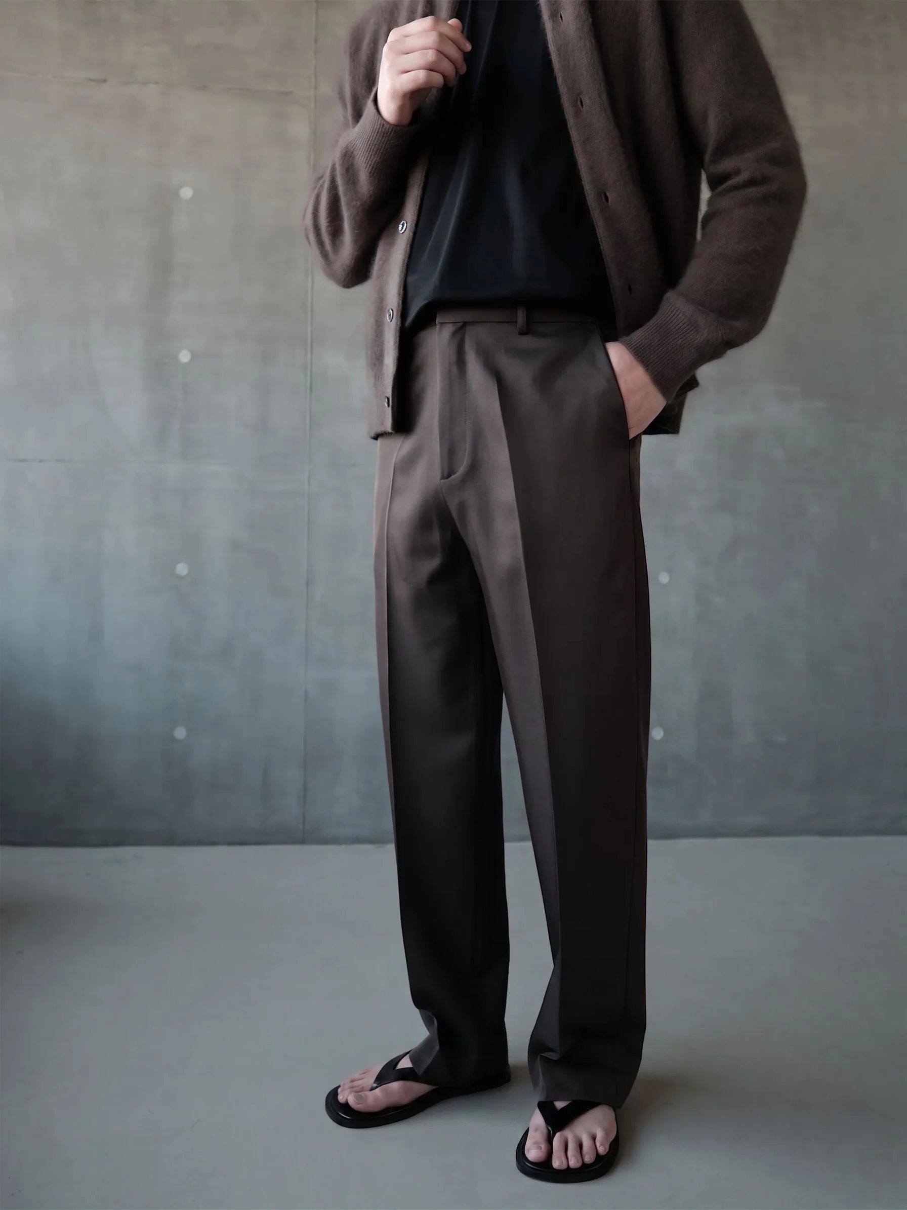 Pleated Straight Trousers