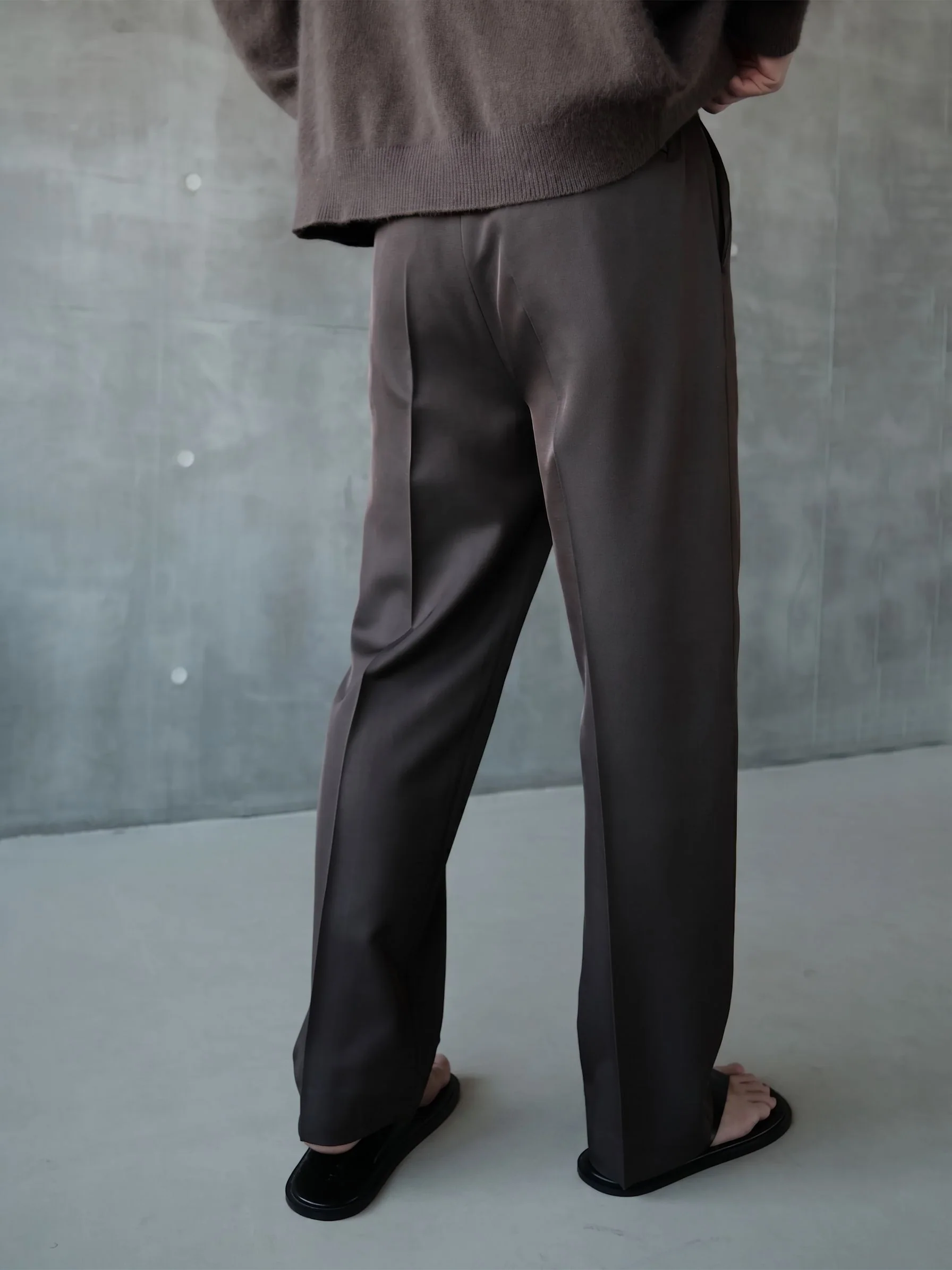 Pleated Straight Trousers - Image 2