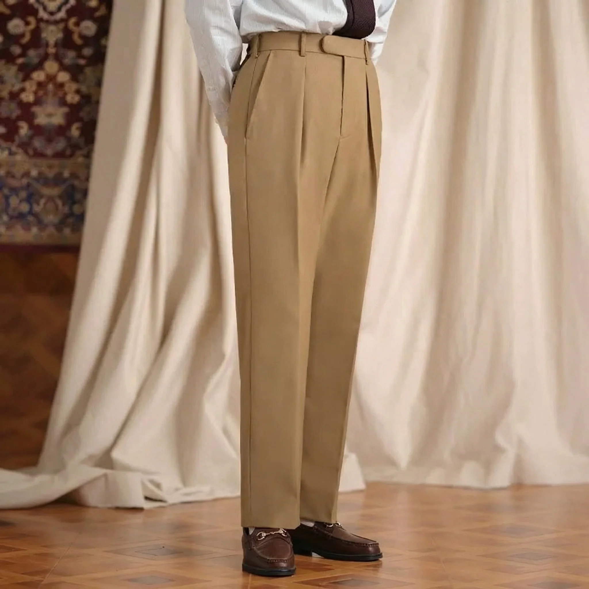 Pleated Straight Trousers - Image 5