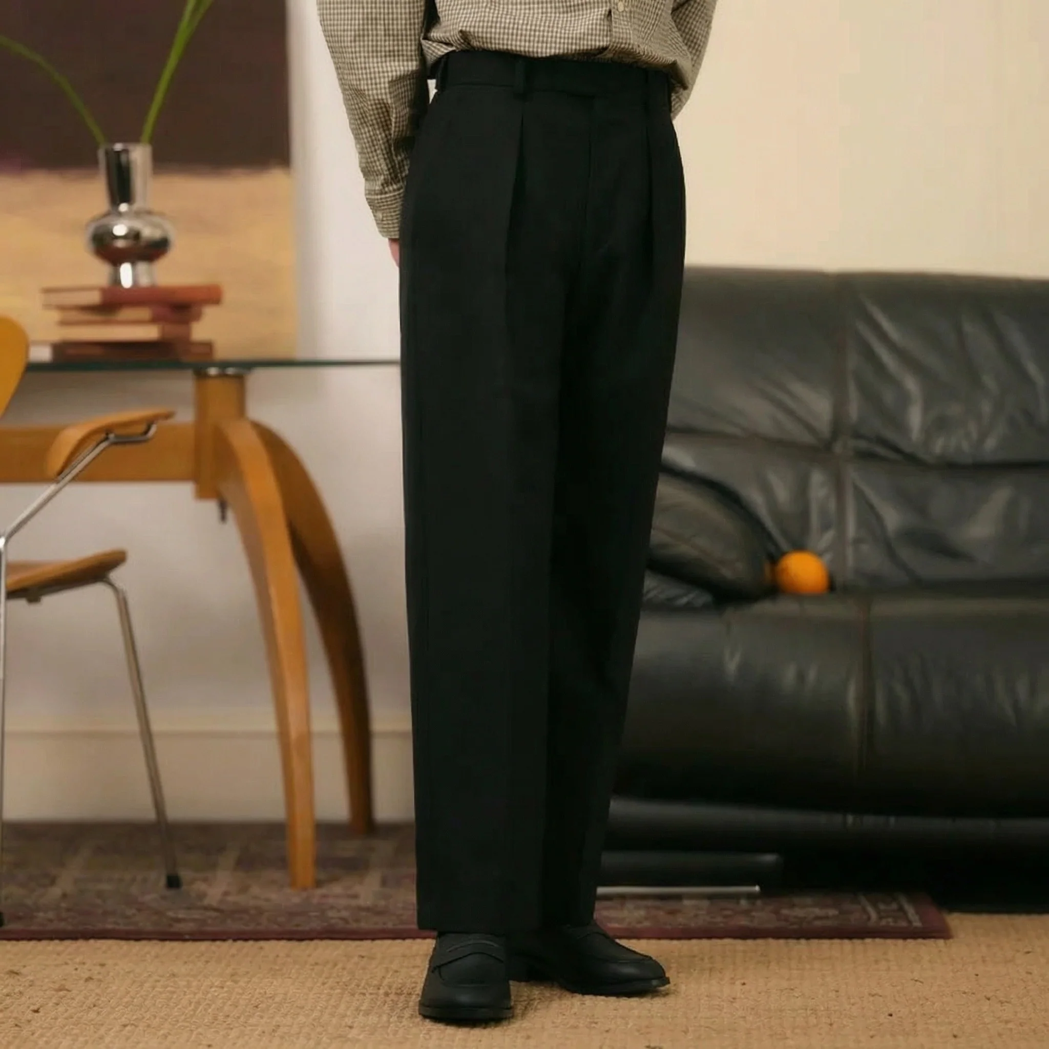 Pleated Straight Trousers - Image 6