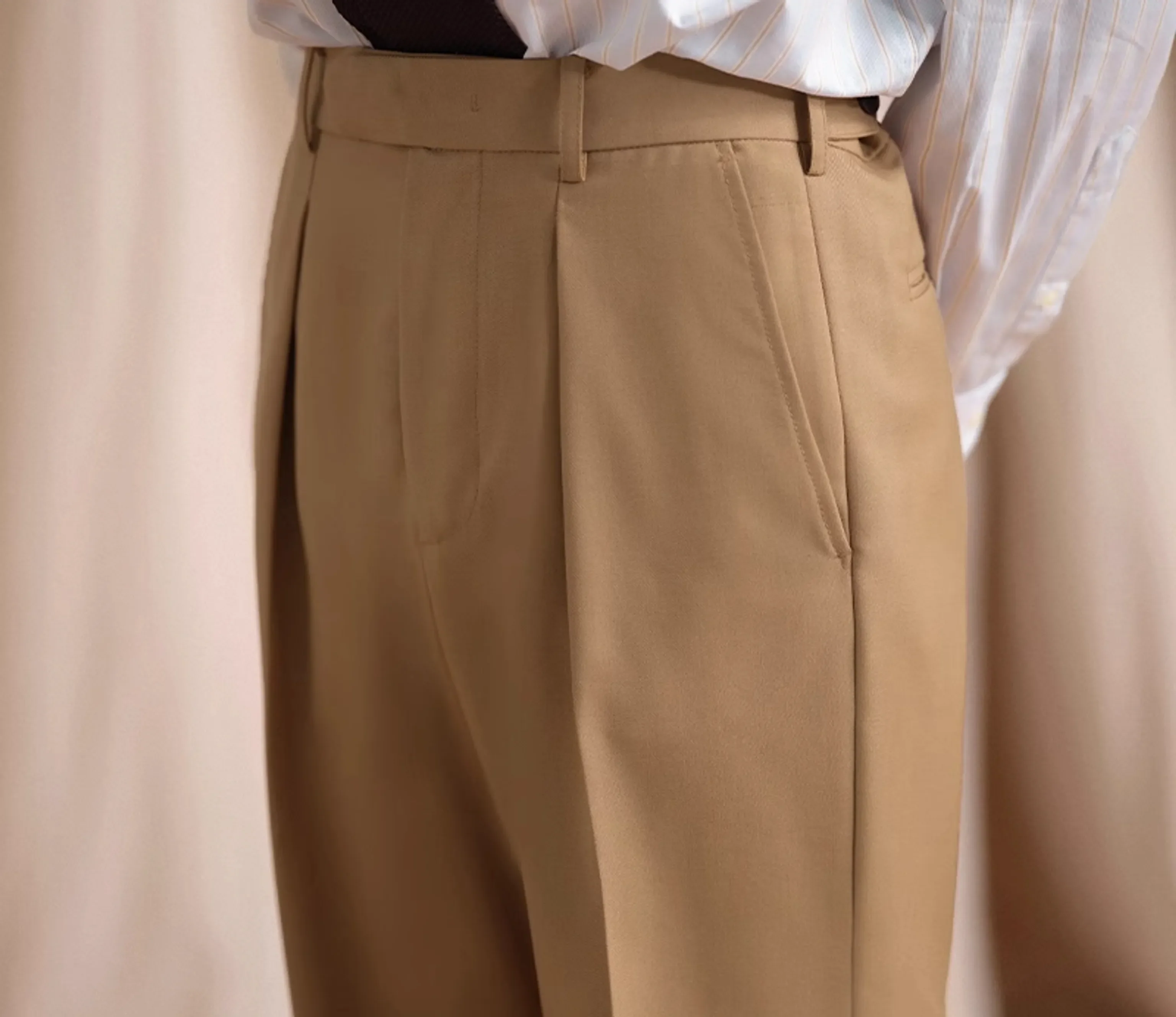 Pleated Straight Trousers - Image 7