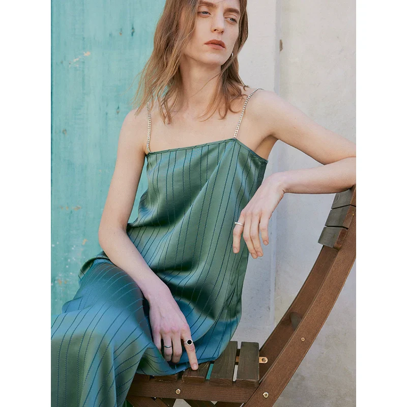 Pleated Striped Maxi Dress - Image 3