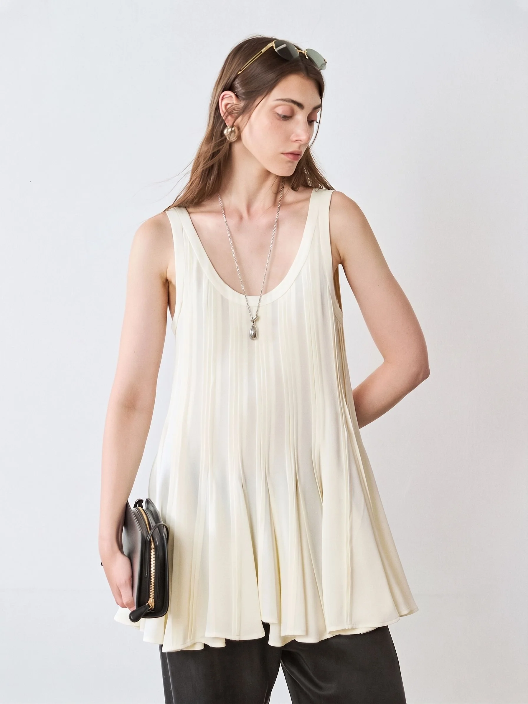 Pleated Swing Tunic