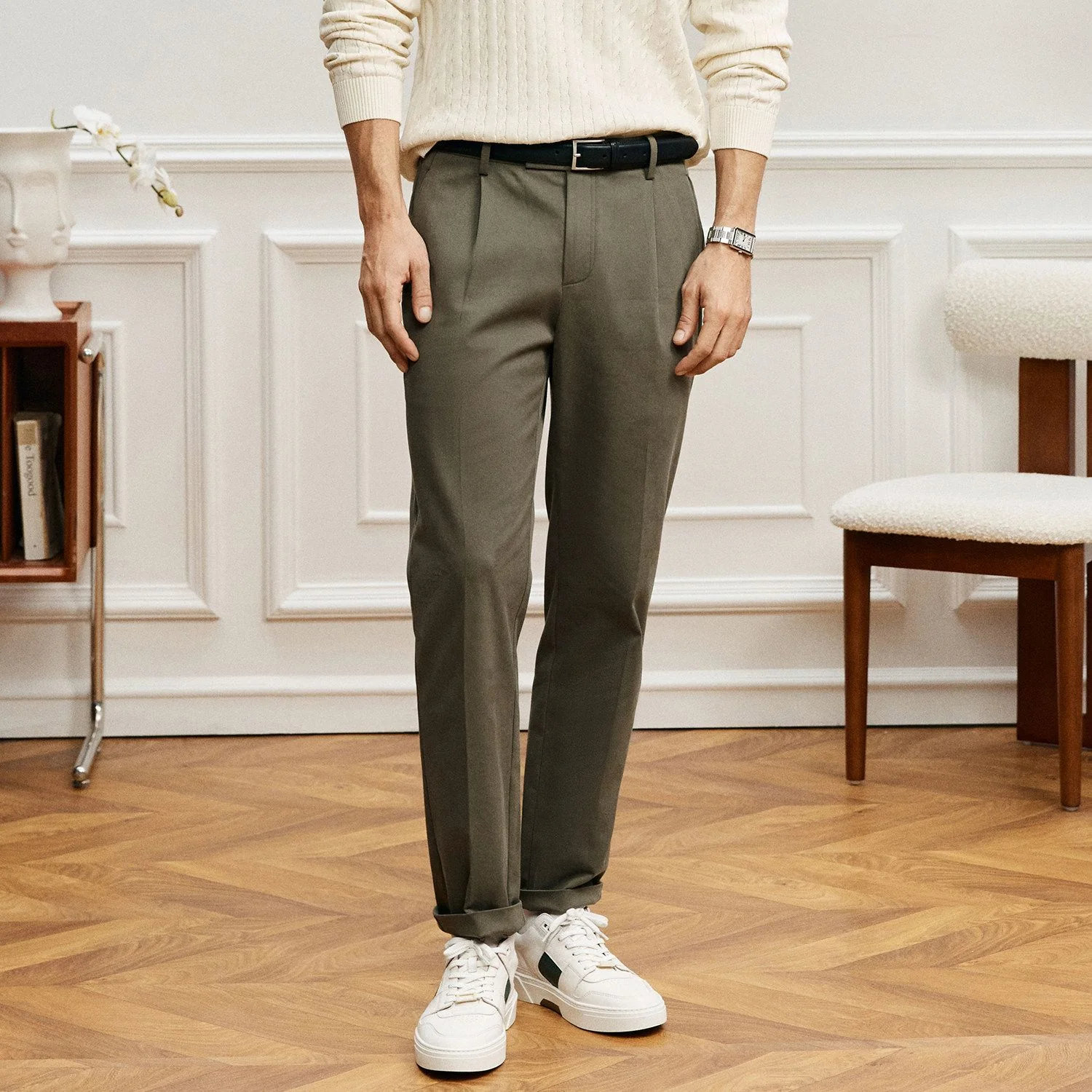 Pleated Tapered Trousers - Image 7