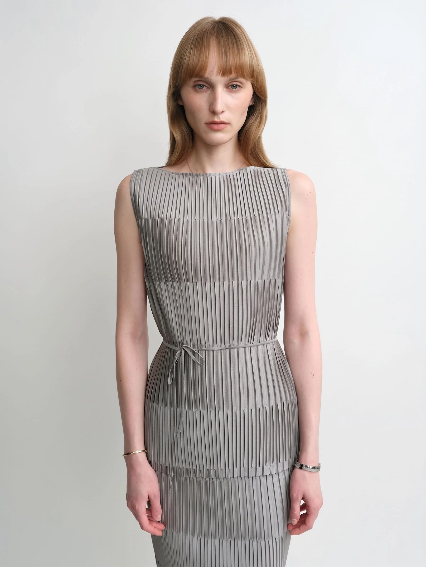 Pleated Tie-Waist Top