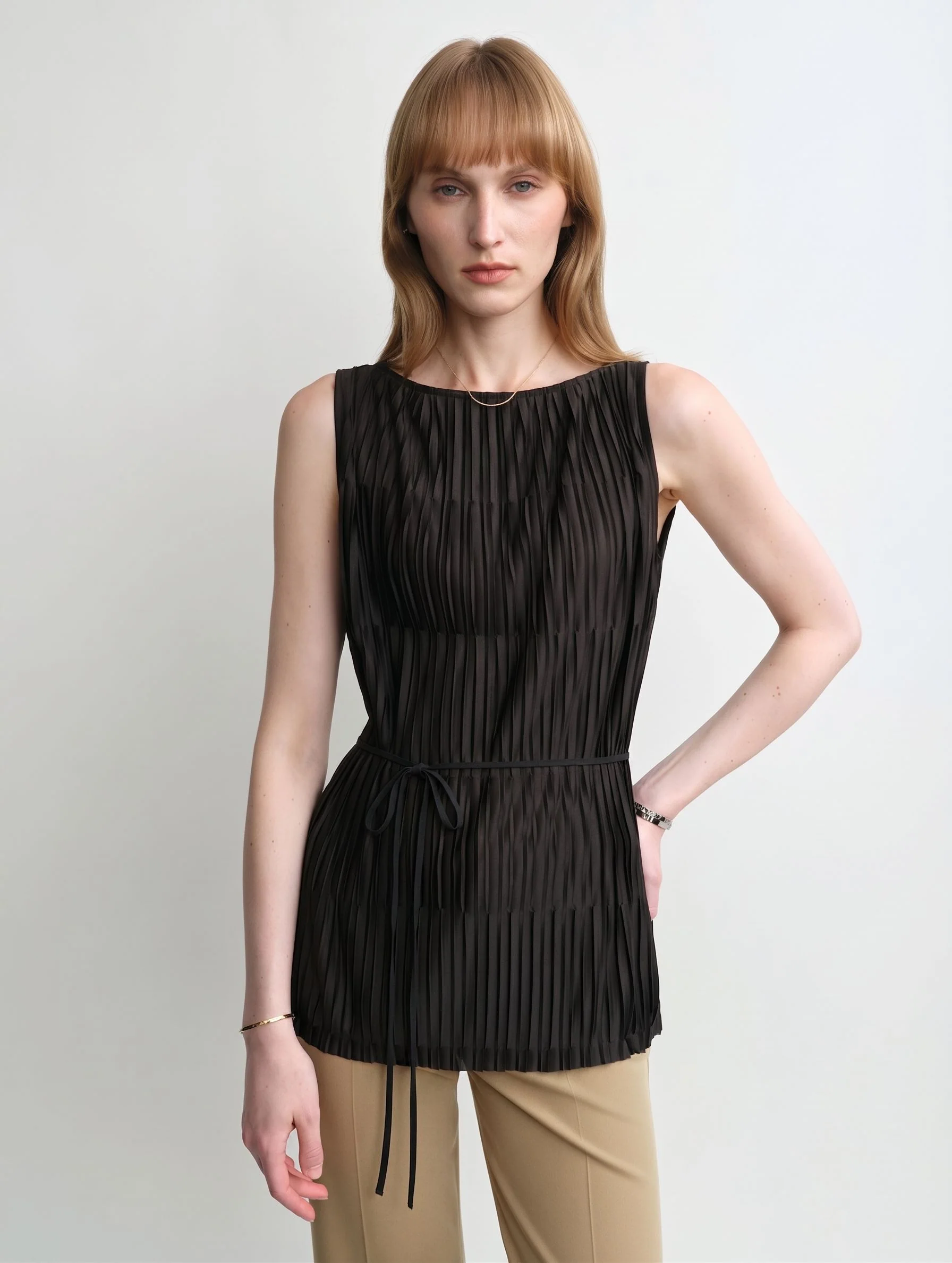 Pleated Tie-Waist Top - Image 5