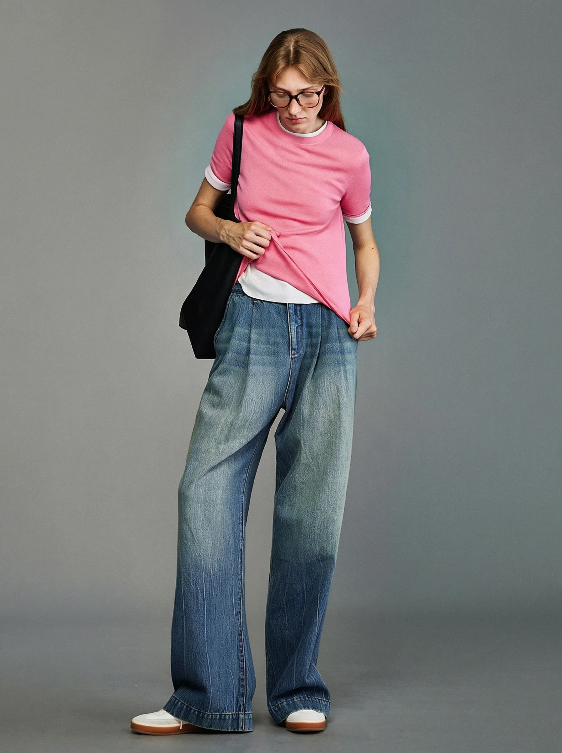 Pleated Wide-Leg Jeans - Image 2