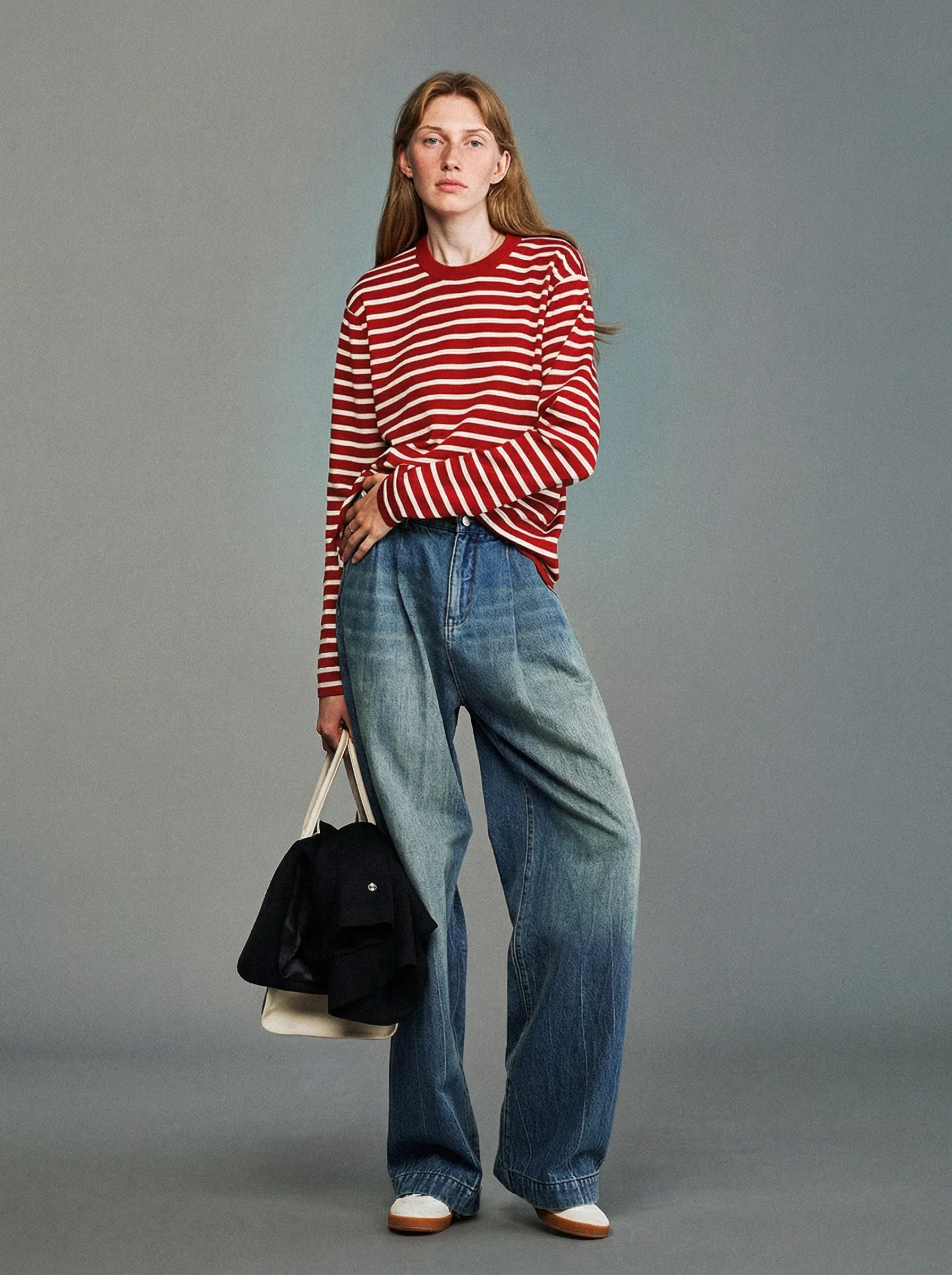 Pleated Wide-Leg Jeans - Image 3