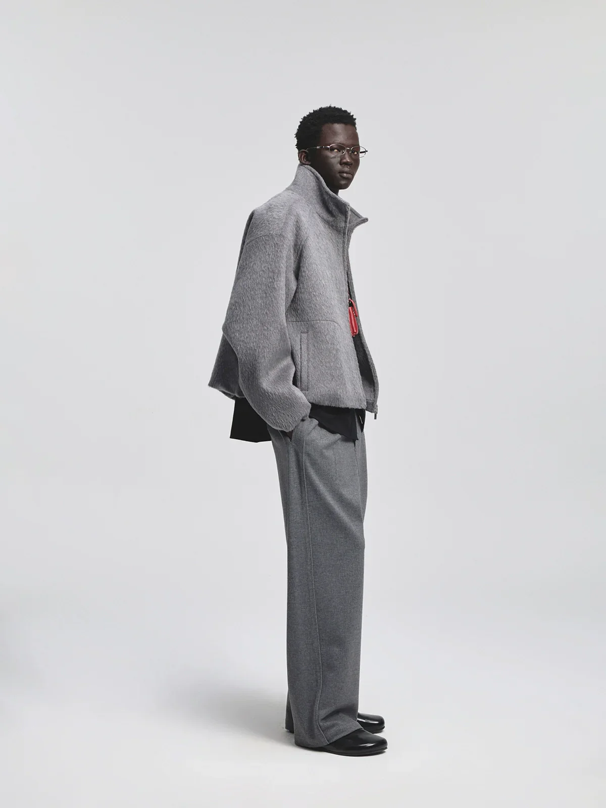 Pleated Wide-Leg Knit Trousers - Image 2