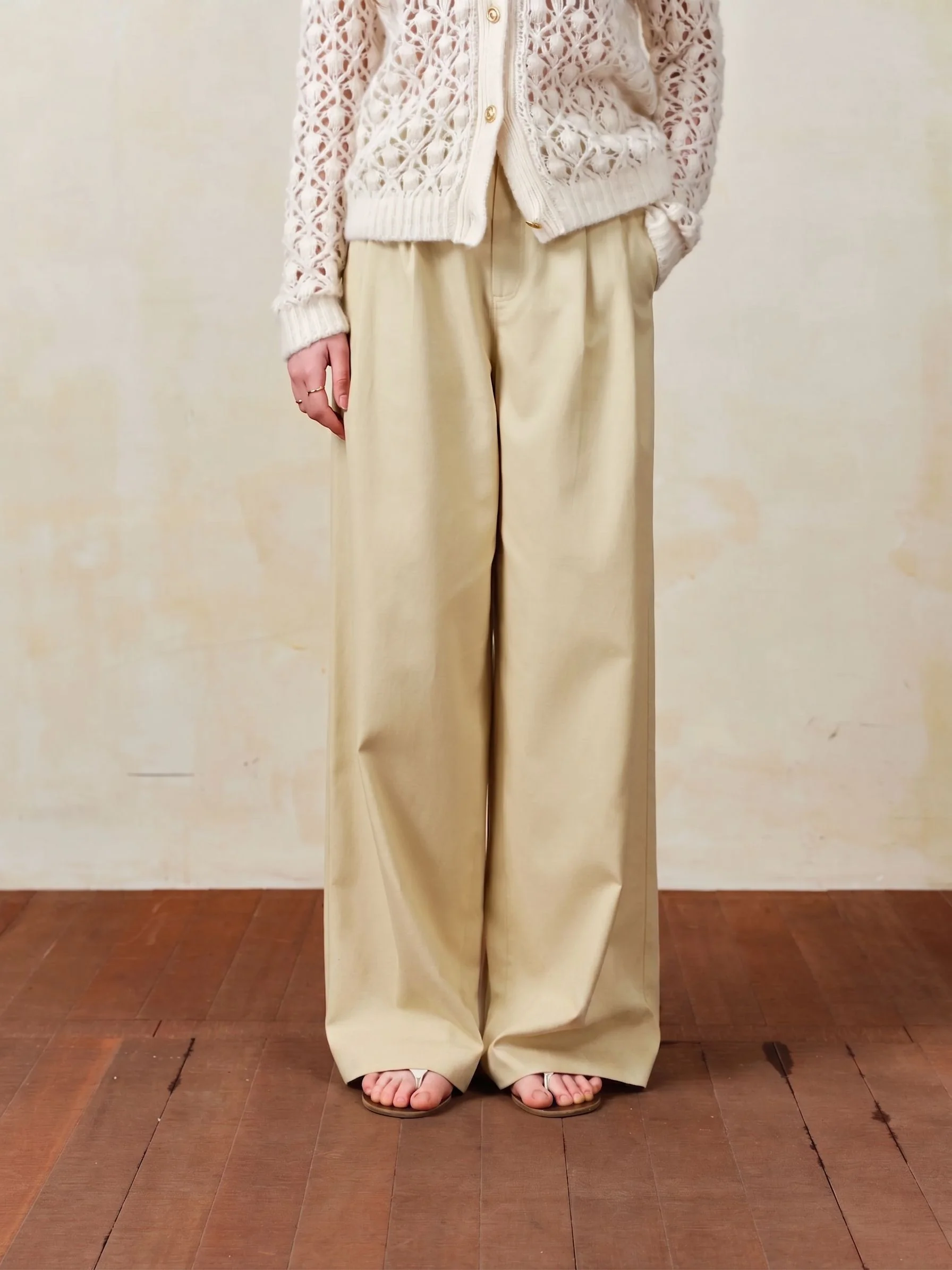 Pleated Wide-Leg Pants