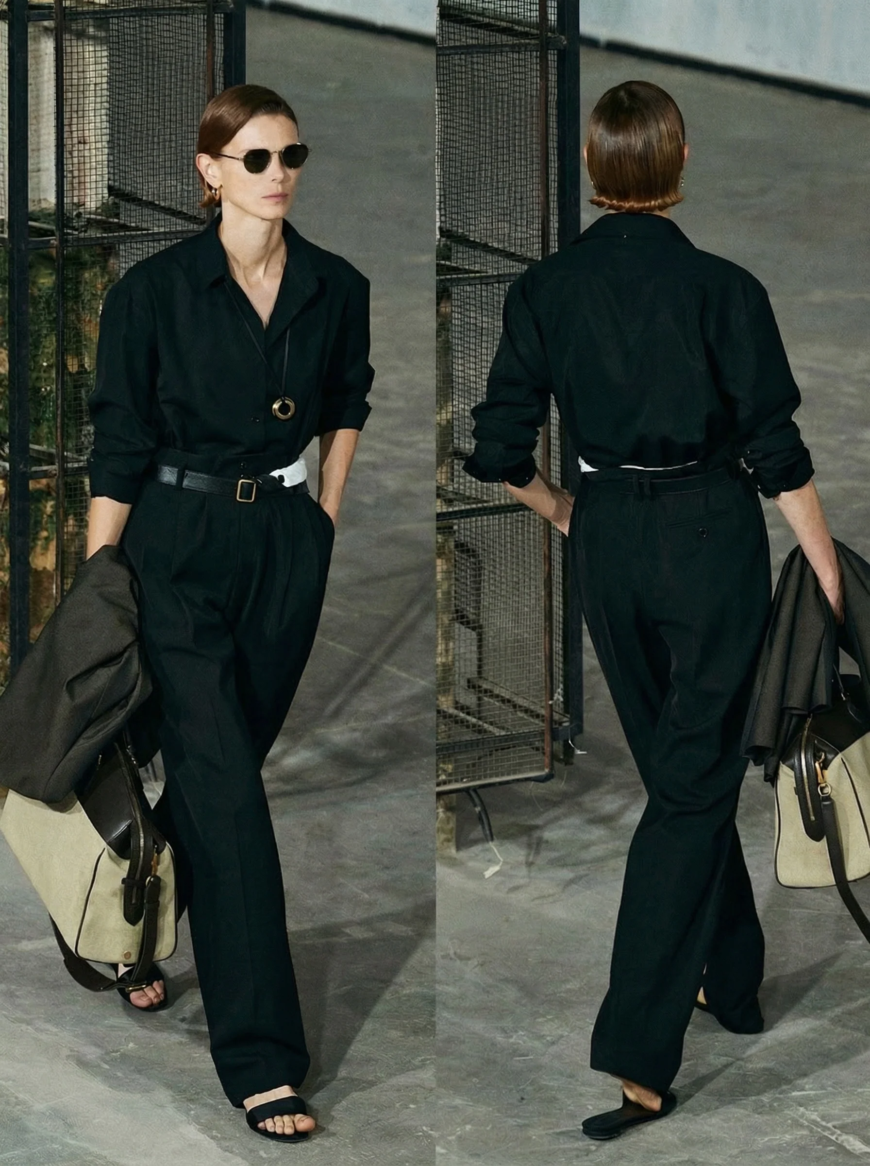 Pleated Wide-Leg Trousers - Image 2