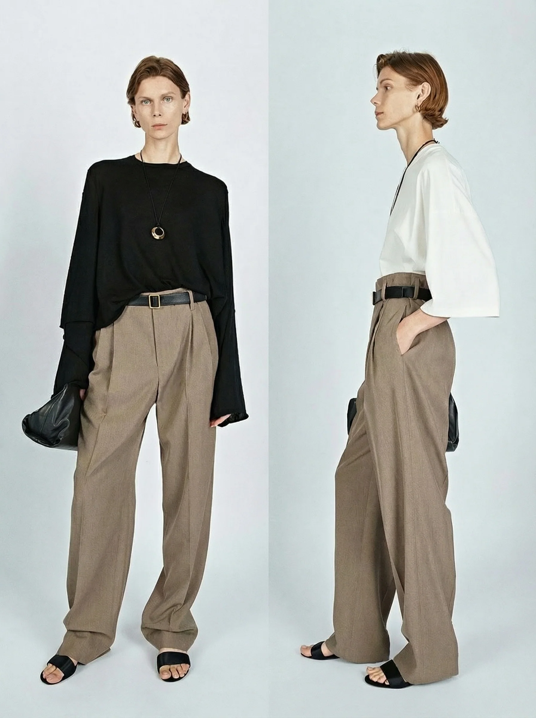 Pleated Wide-Leg Trousers - Image 5